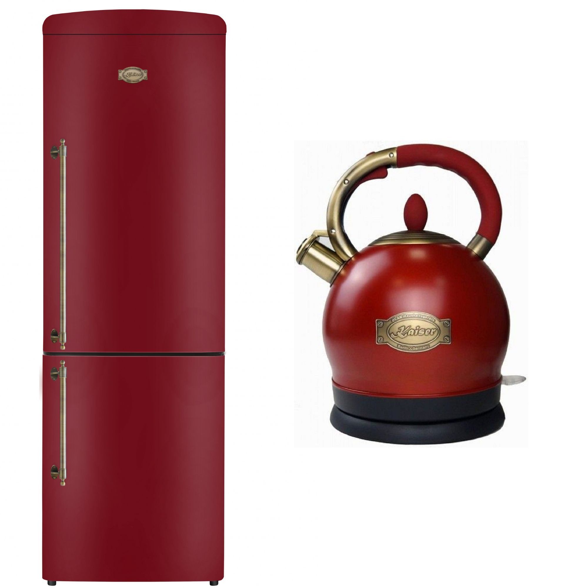 Kaiser Küchengeräte Kühl-/Gefrierkombination Kühlschrank 60 cm breit, 330 L, NoFrost, 199 cm, Touchsteuerung KK 60825 RotEm, 60 cm breit