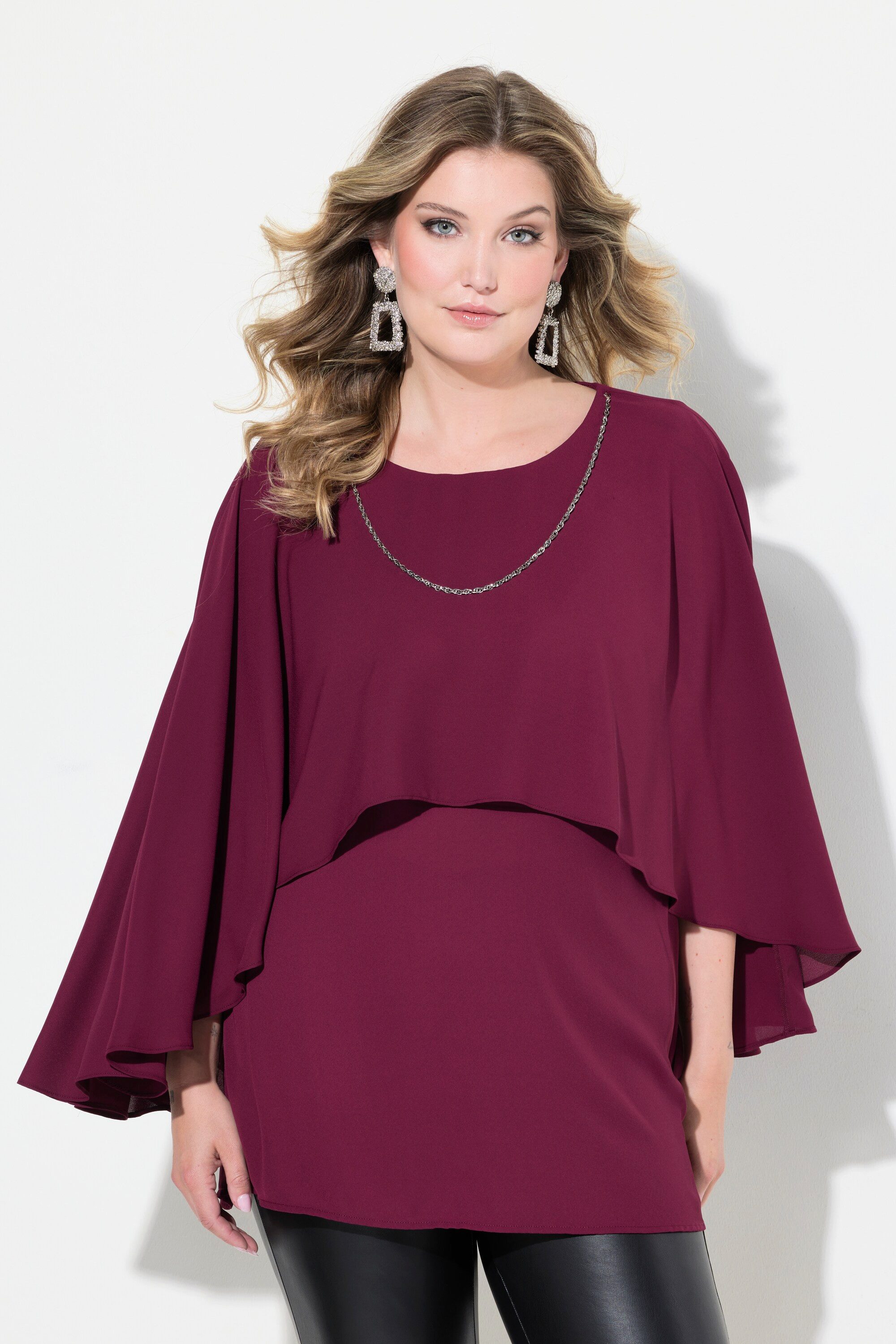 MIAMODA Druckbluse Bluse Krepp Schulter-Überwurf abnehmbare günstig online kaufen
