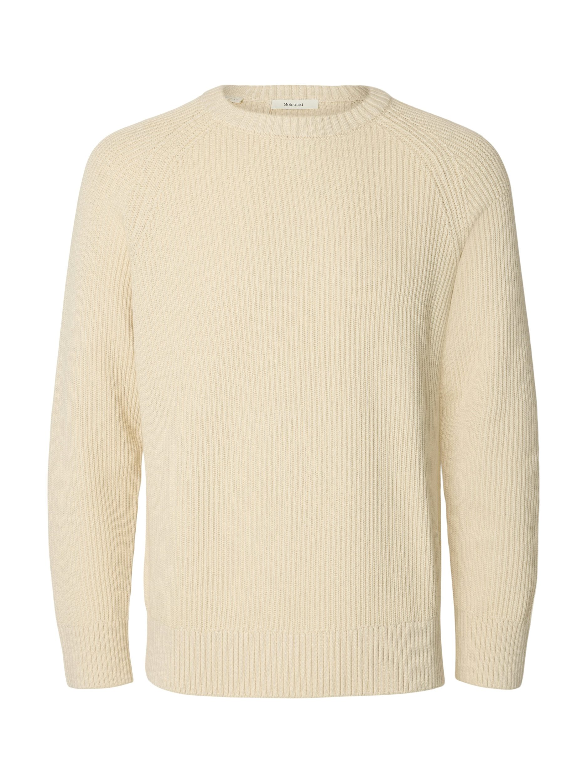 SELECTED HOMME Strickpullover SLMBRAUN KNIT RIB CREW NECK NOOS