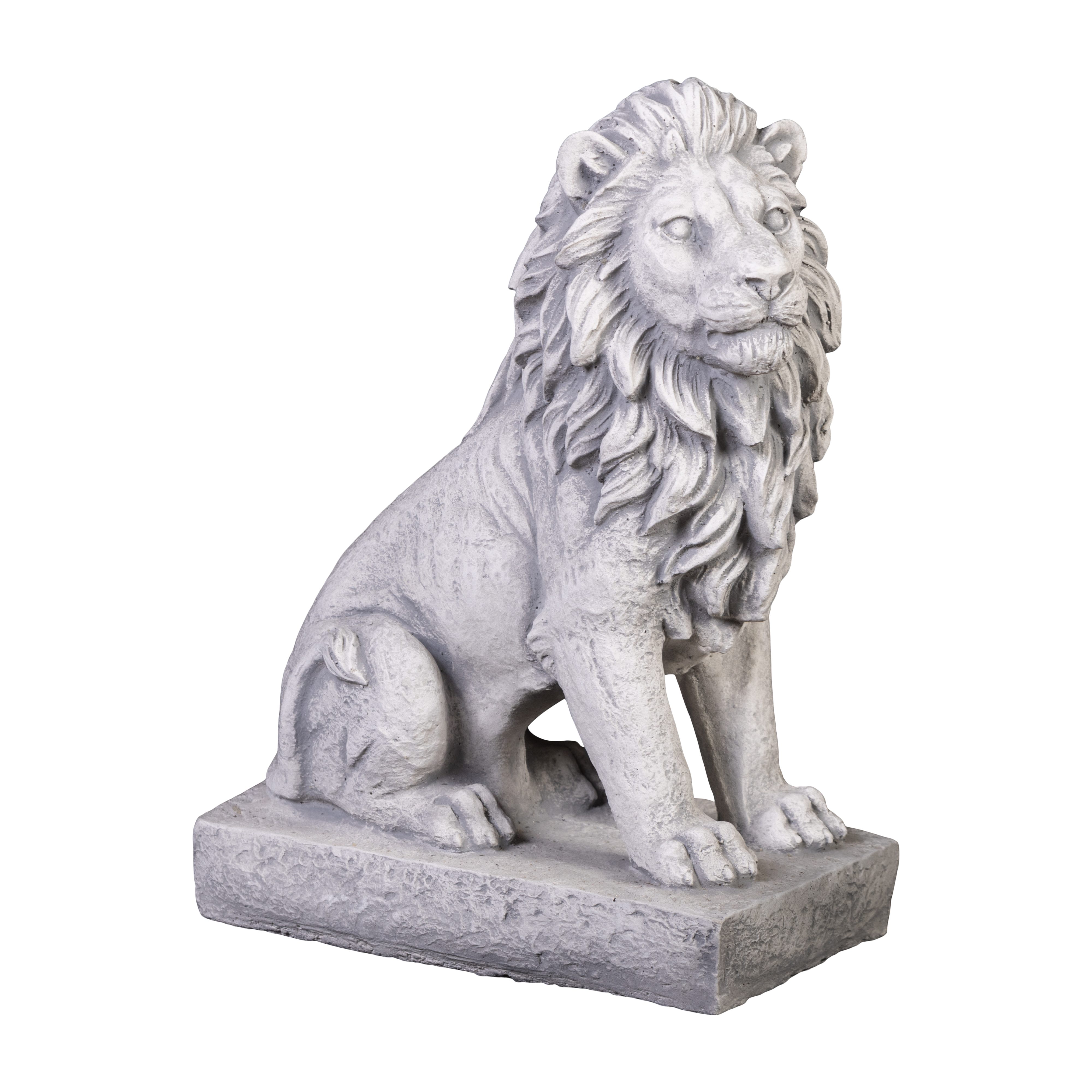 gartendekoparadies.de Gartenfigur Löwen Statue, Steinfigur, Torwächter, H. 34 cm, 10 kg, Frostsicher