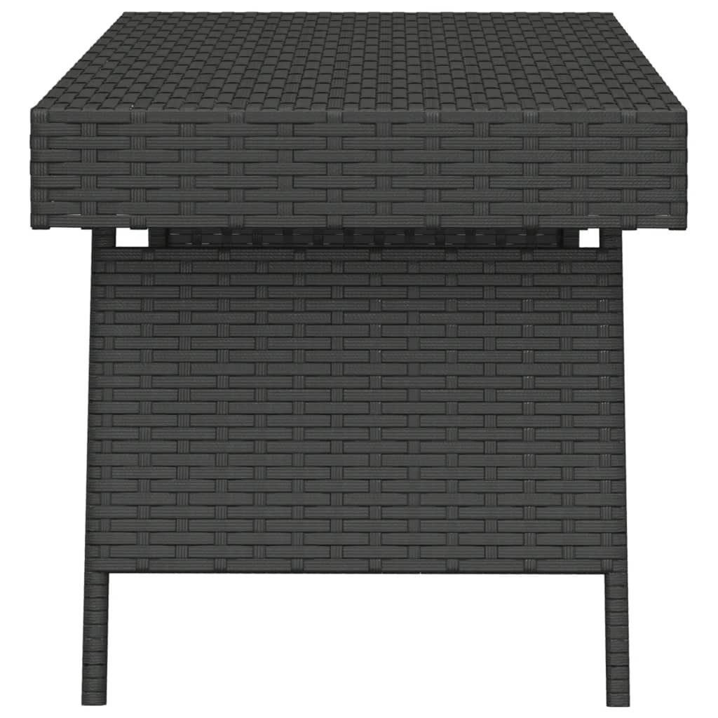 Schwarz 60x40x38 cm | Schwarz vidaXL Rattan Beistelltisch Poly Beistelltisch (1-St) Schwarz Klappbar