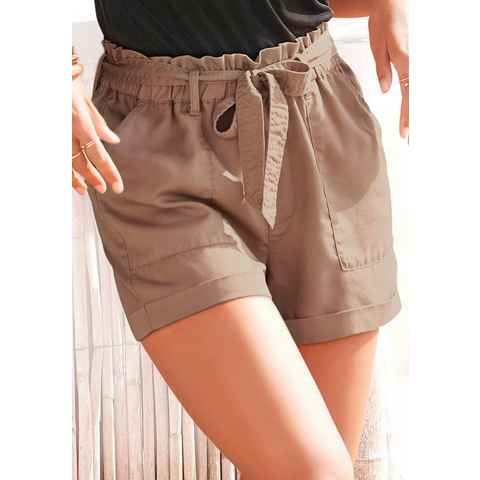 Buffalo Shorts (mit Bindegürtel) im Paperbag-Stil, Gummizugbund, kurze Hose