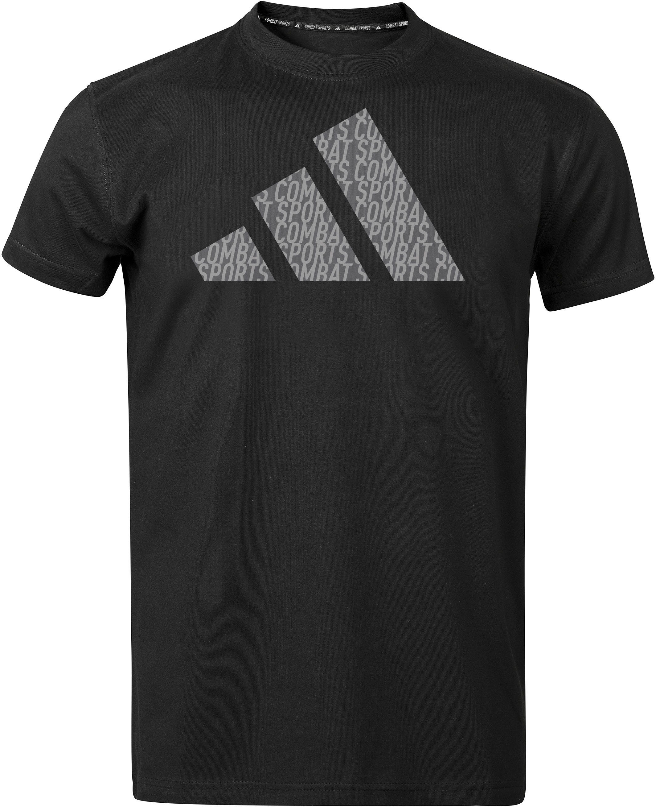 Performance Script Perfo T-Shirt Graphic schwarz/grau Tee adidas