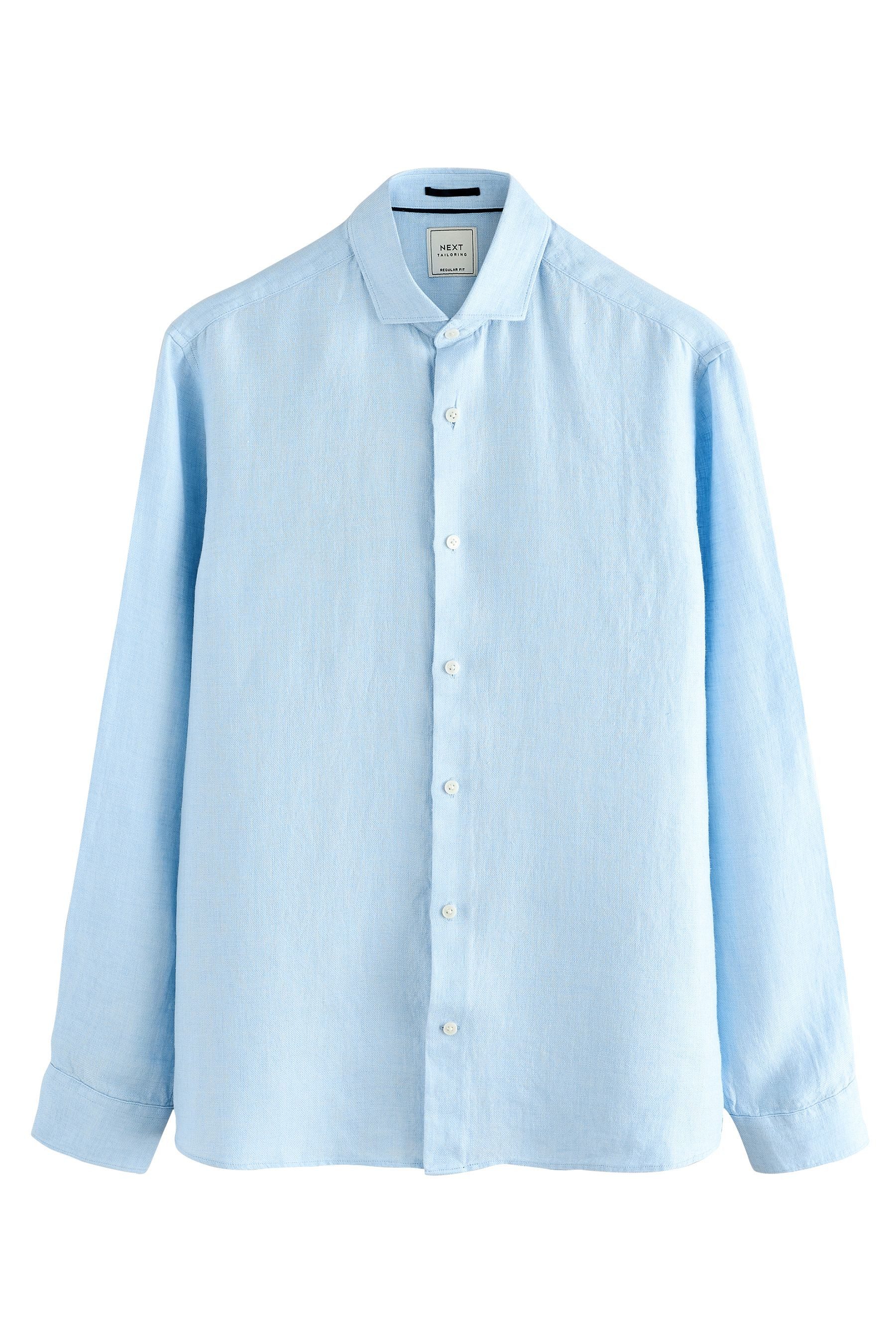 Next Langarmhemd Langärmeliges Regular Fit Hemd aus 100 % Leinen (1-tlg) günstig online kaufen