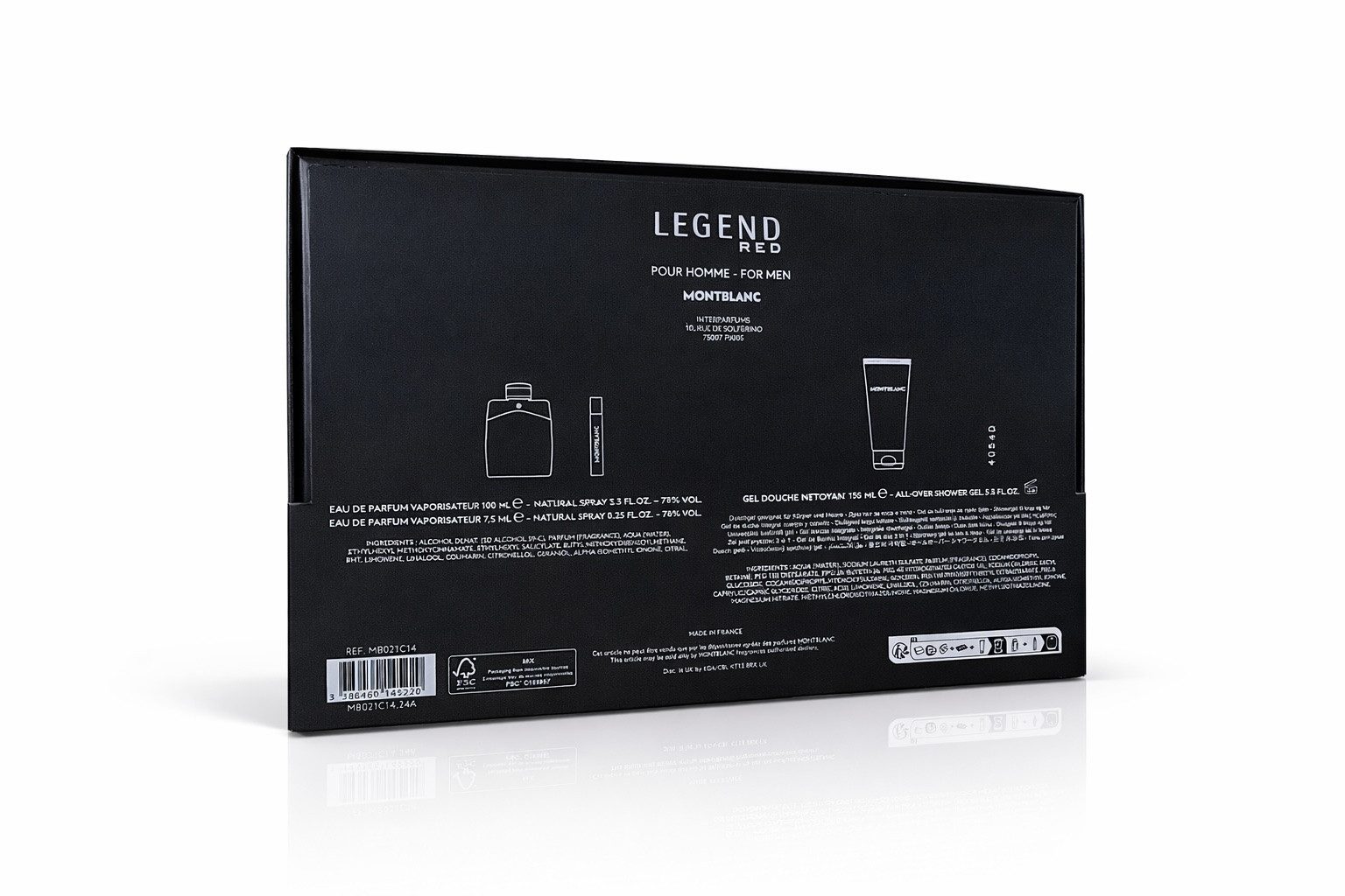 MONTBLANC Eau de Parfum Legend Red Set Eau de Parfum 100 ml & EDP 7,5 ml + Duschgel 100 ml, EDP Männerduft