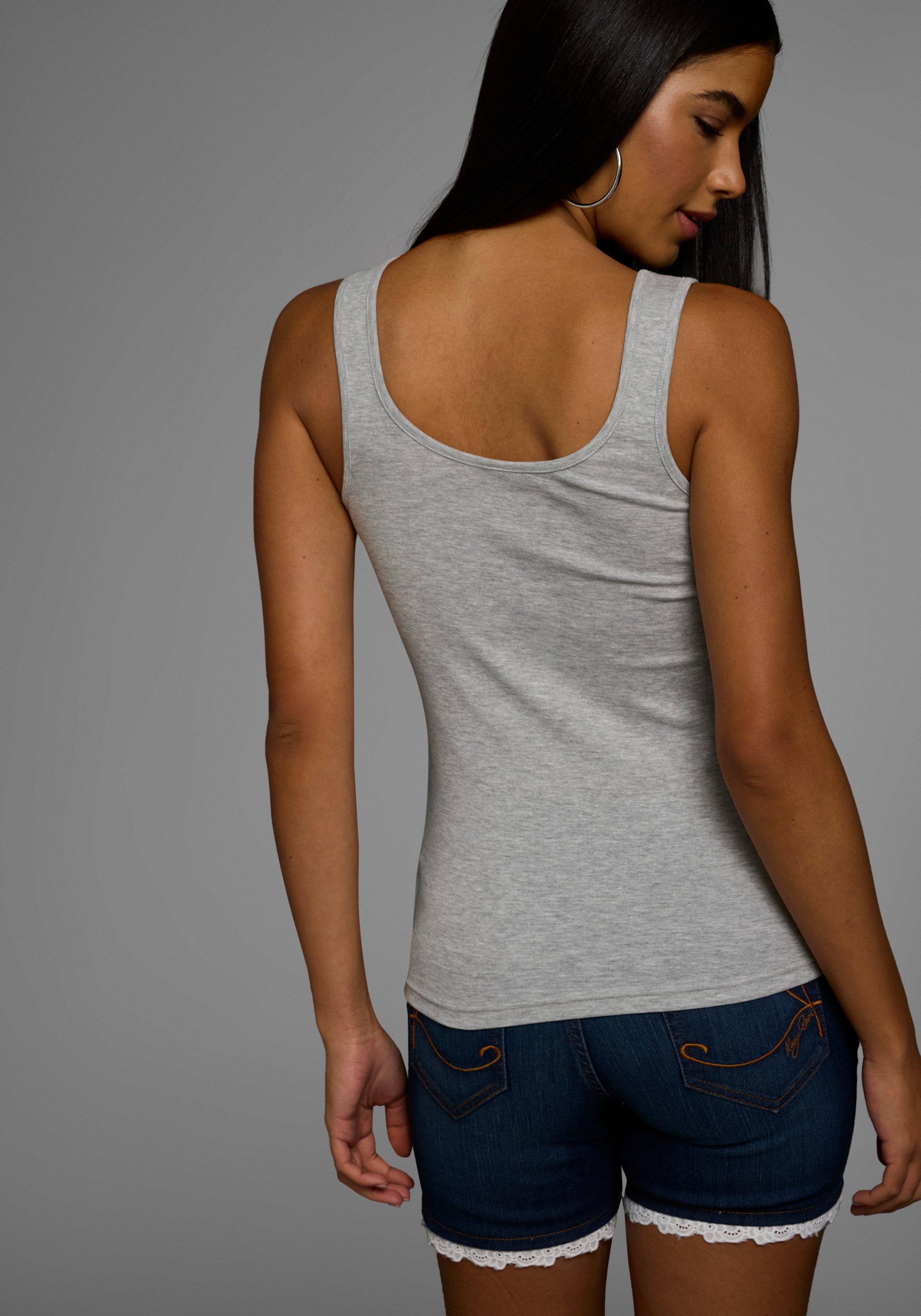 KangaROOS Tanktop (2er-Pack) 1x mit Frontdruck, 1x unifarben