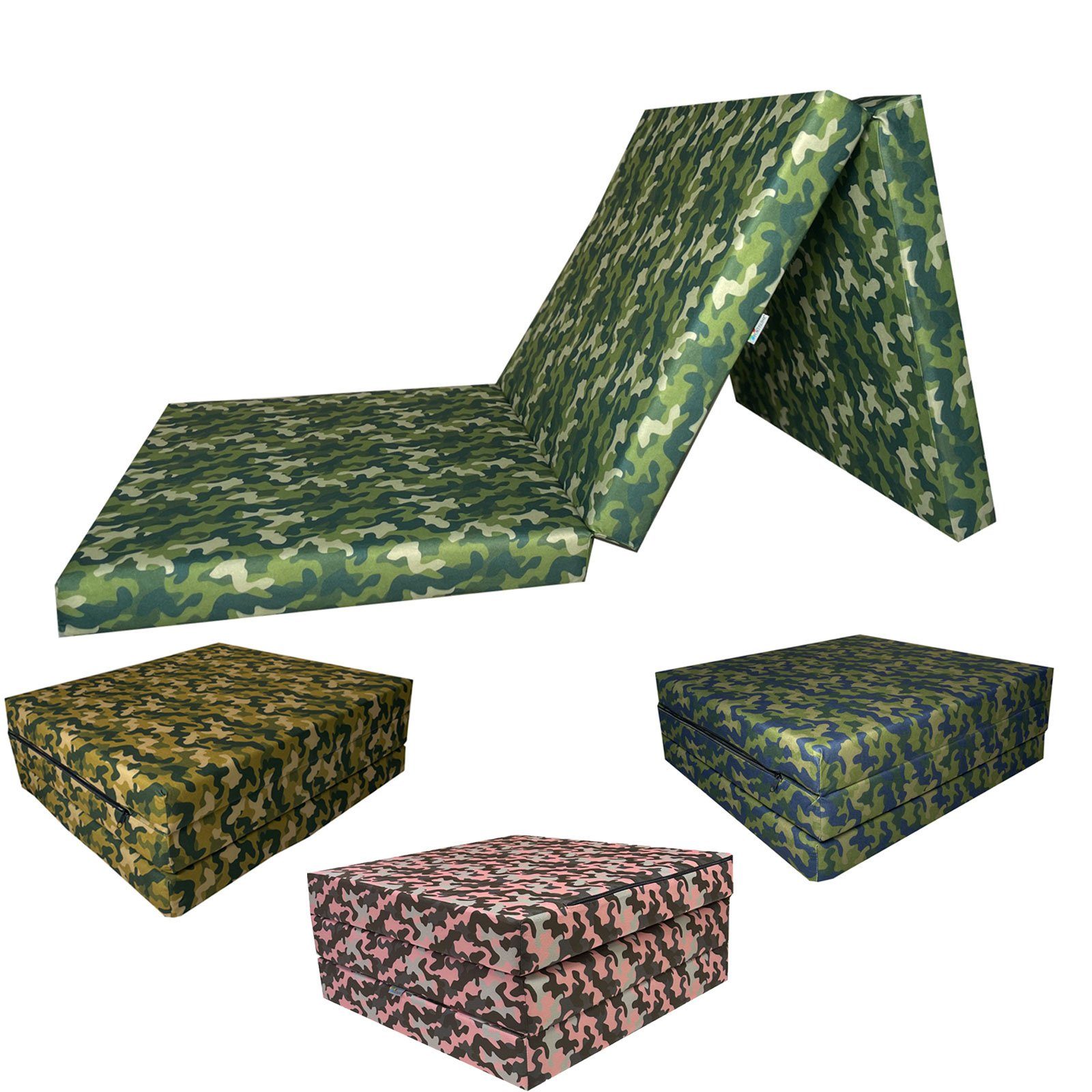 Gästematratze XM Klappmatratze 195x60x9cm, FORTISLINE "CAMO" - PINK Klappmatratze