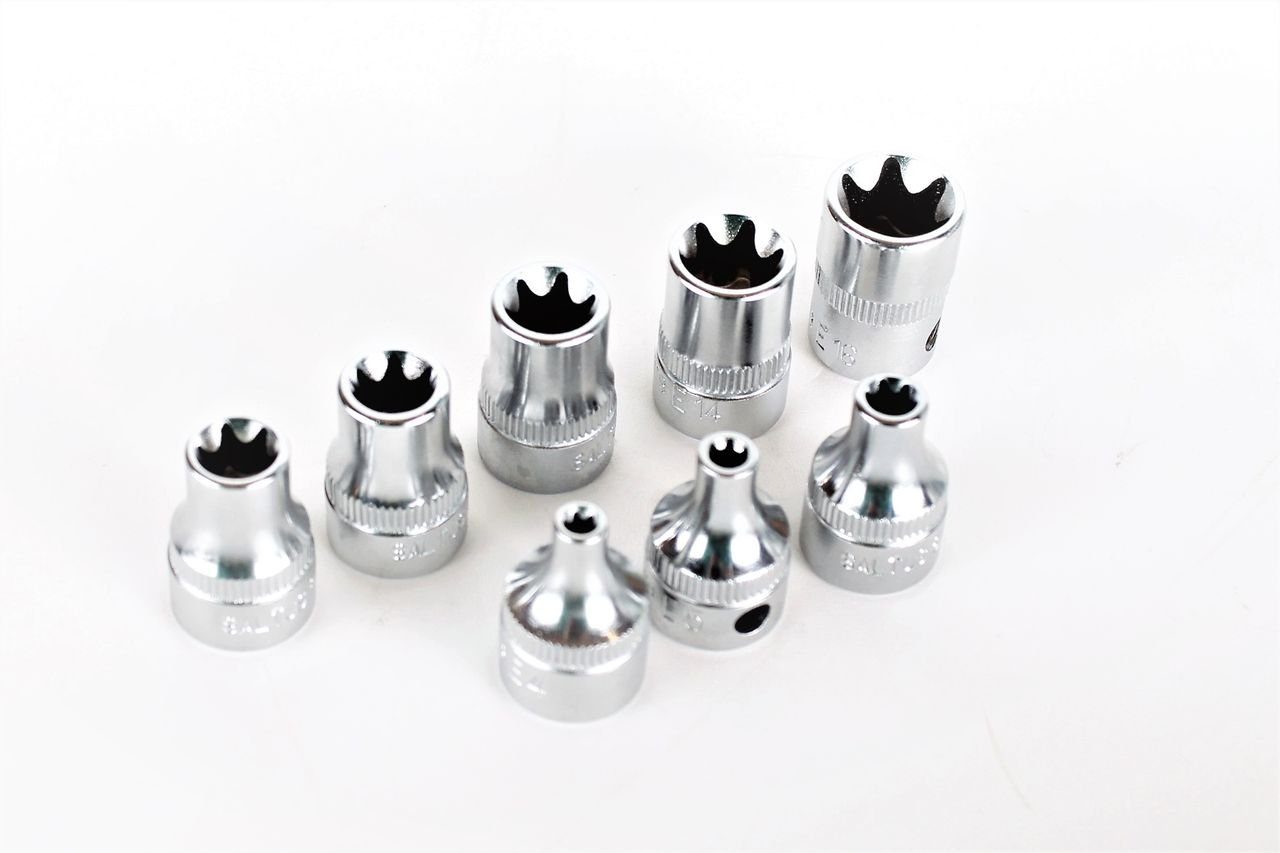 Saltus Bit- und Steckschlüsselset SALTUS Steckschlüsseleinsatz 8 tlg 3/8\ Außentorx Stecknuss Schr…