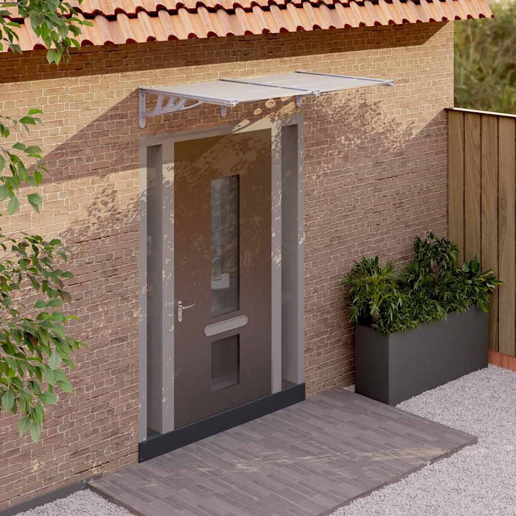 vidaXL Markise Türvordach Grau und Transparent 152,5x90 cm Polycarbonat (1-St)