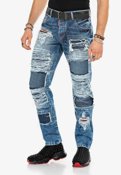 Cipo & Baxx Bequeme Jeans im auffälligen Riss-Design