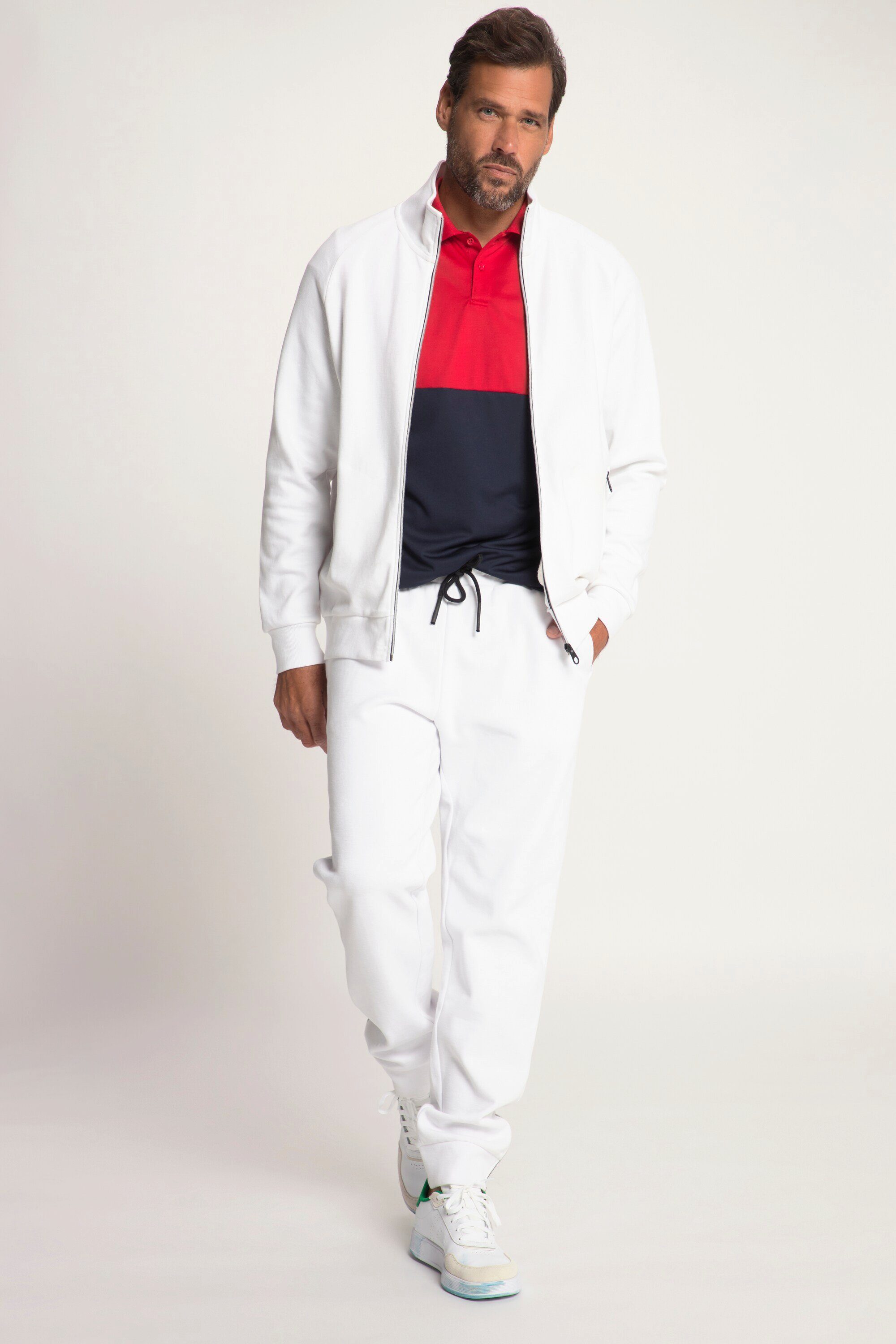 JP1880 Fleecejacke Sweatjacke Tennis Stehkragen Zipper Raglan-Langarm günstig online kaufen