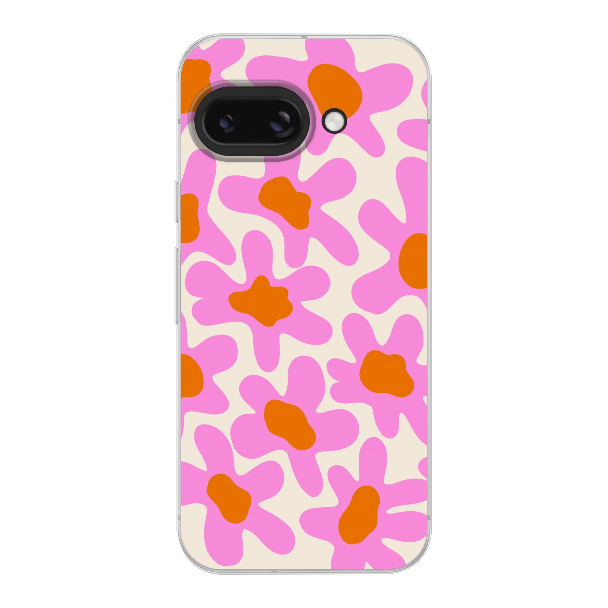 MuchoWow Handyhülle für Google Pixel 9A Blume - Rosa - Muster, Phone Case, Silikon, Schutzhülle Dünn