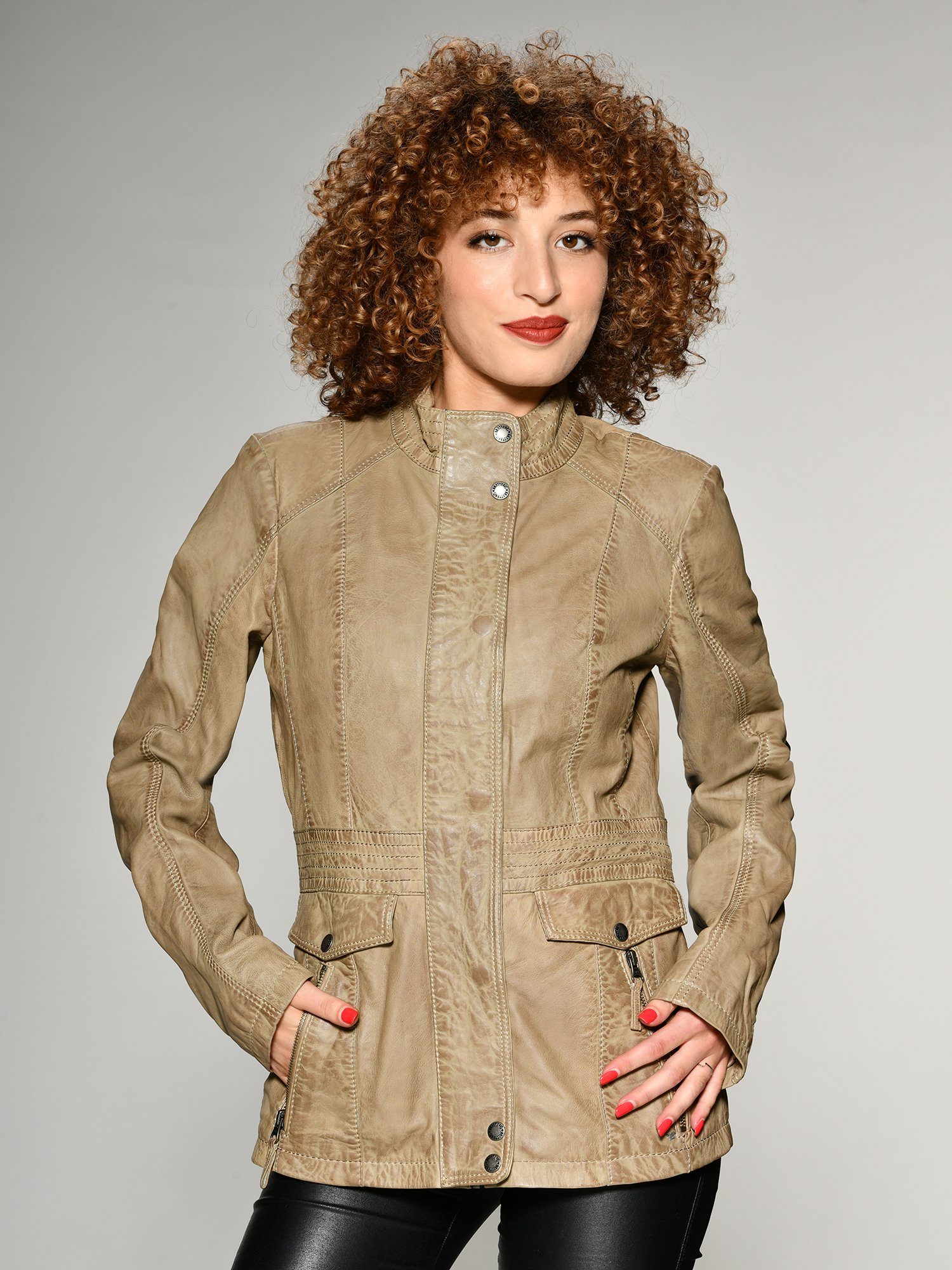 MUSTANG Lederjacke Jasmin beige