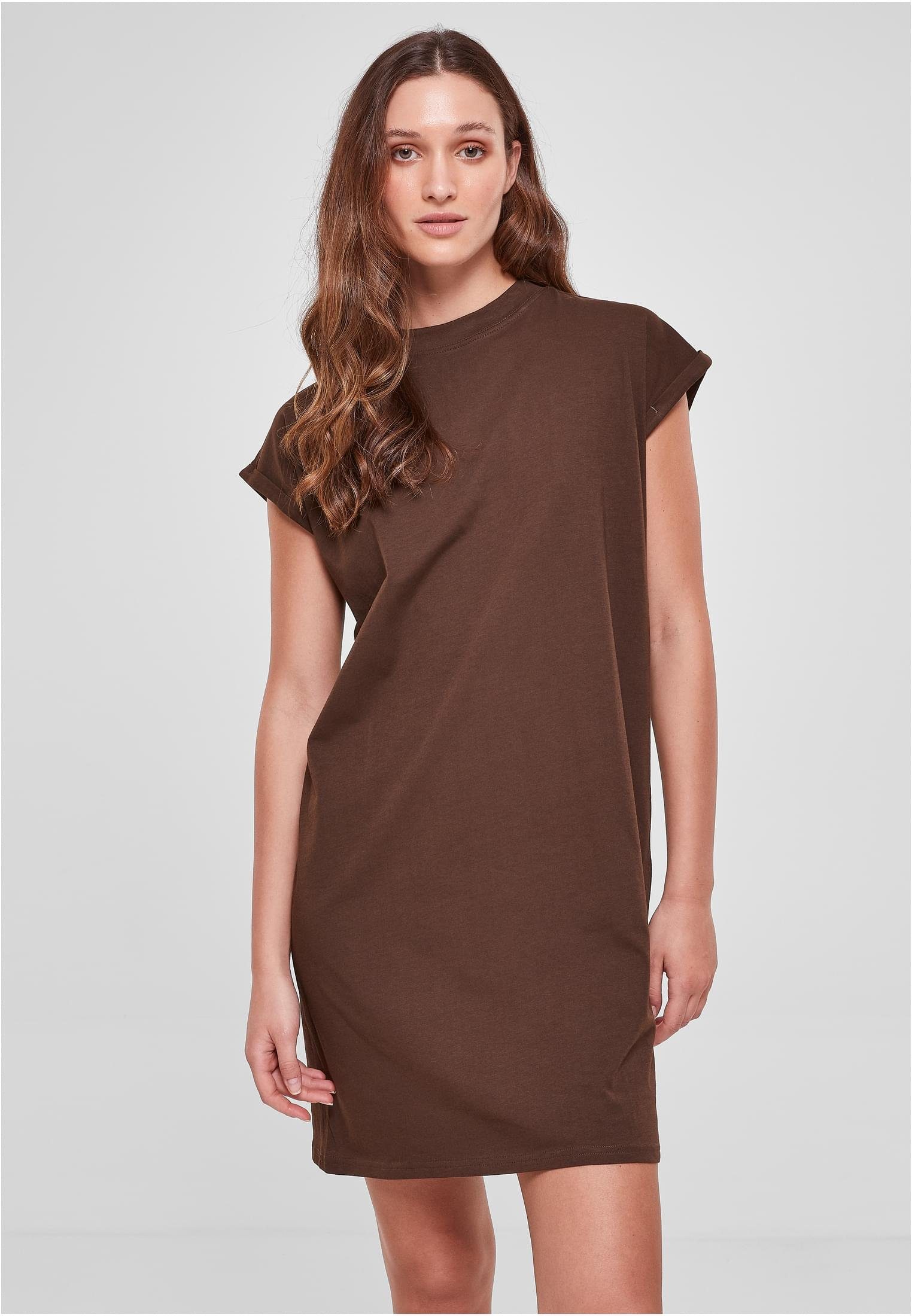 URBAN CLASSICS Jerseykleid Damen Ladies Turtle Extended Shoulder Dress (1-tlg) brown | Jerseykleider