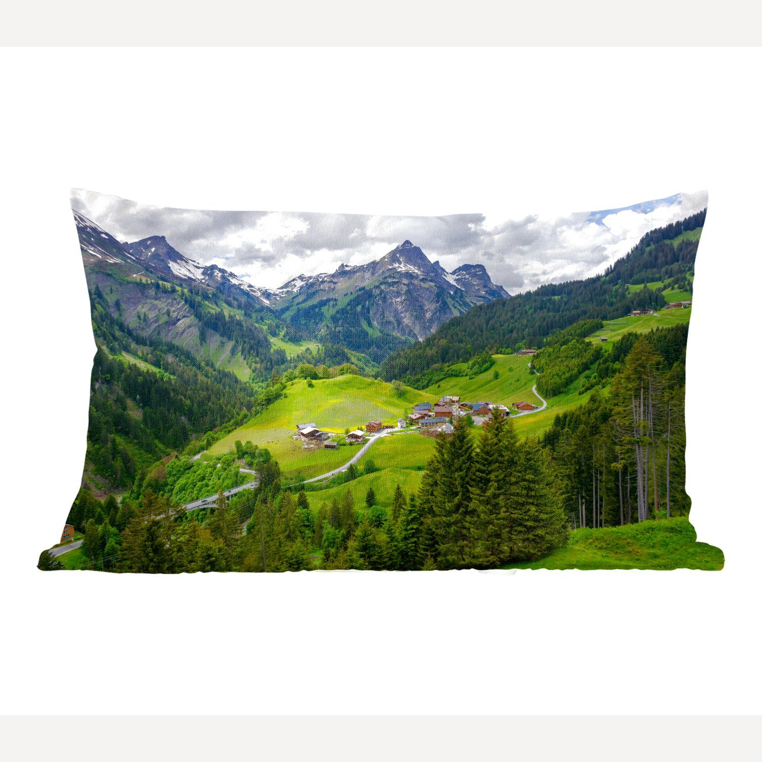 MuchoWow Dekokissen Berge in Zierkissen, Füllung, Wohzimmer Schlafzimmer mit Dekokissen Dekoration, Österreich
