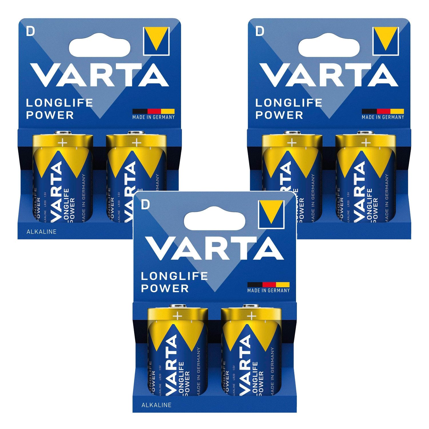 VARTA Alkali-Batterien, Größe D / R20, 1,5V Batterie