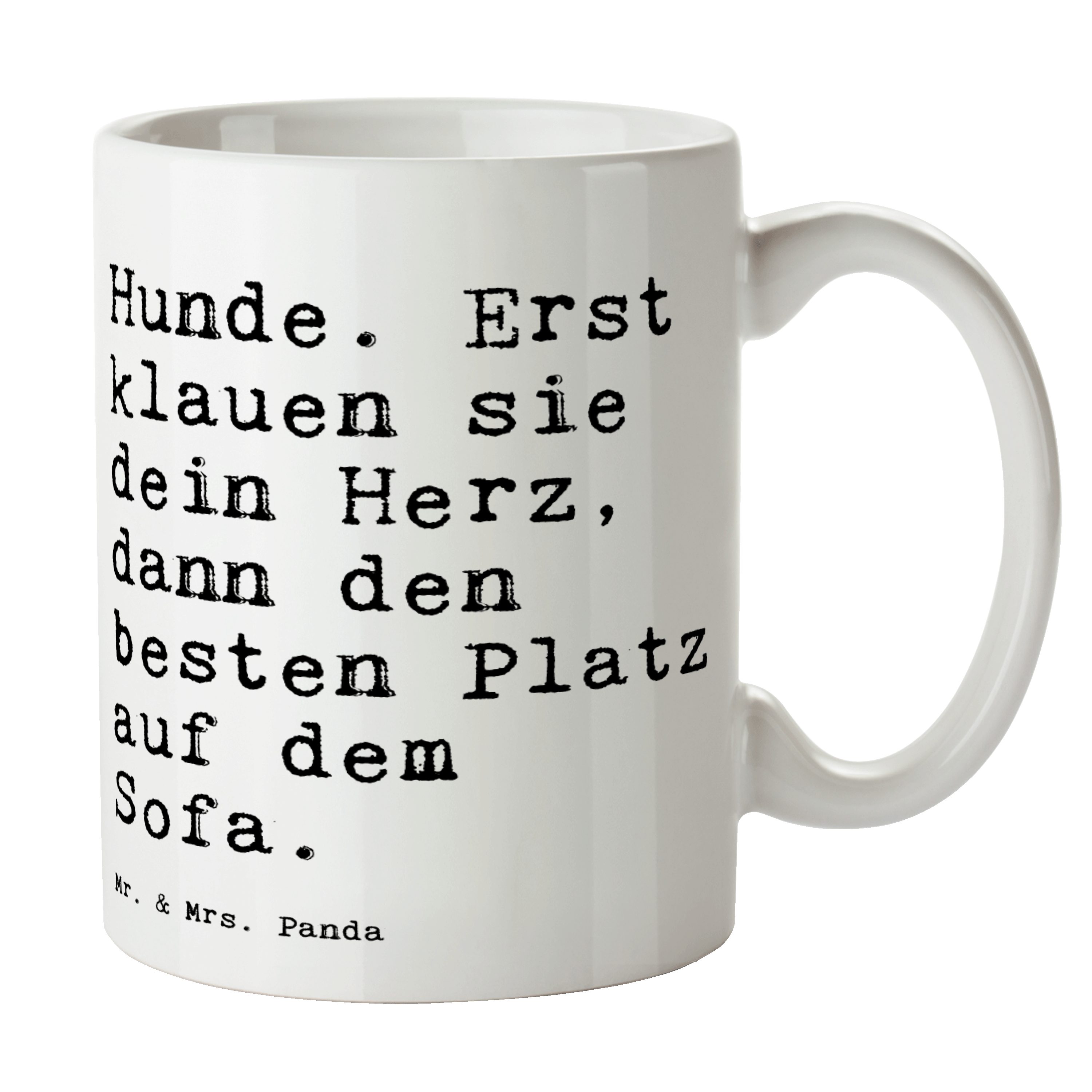 Mr. & Mrs. Panda Tasse Hunde. Erst klauen sie... - Weiß - Geschenk, Geld, Spruch, Büro Tasse, Keramik