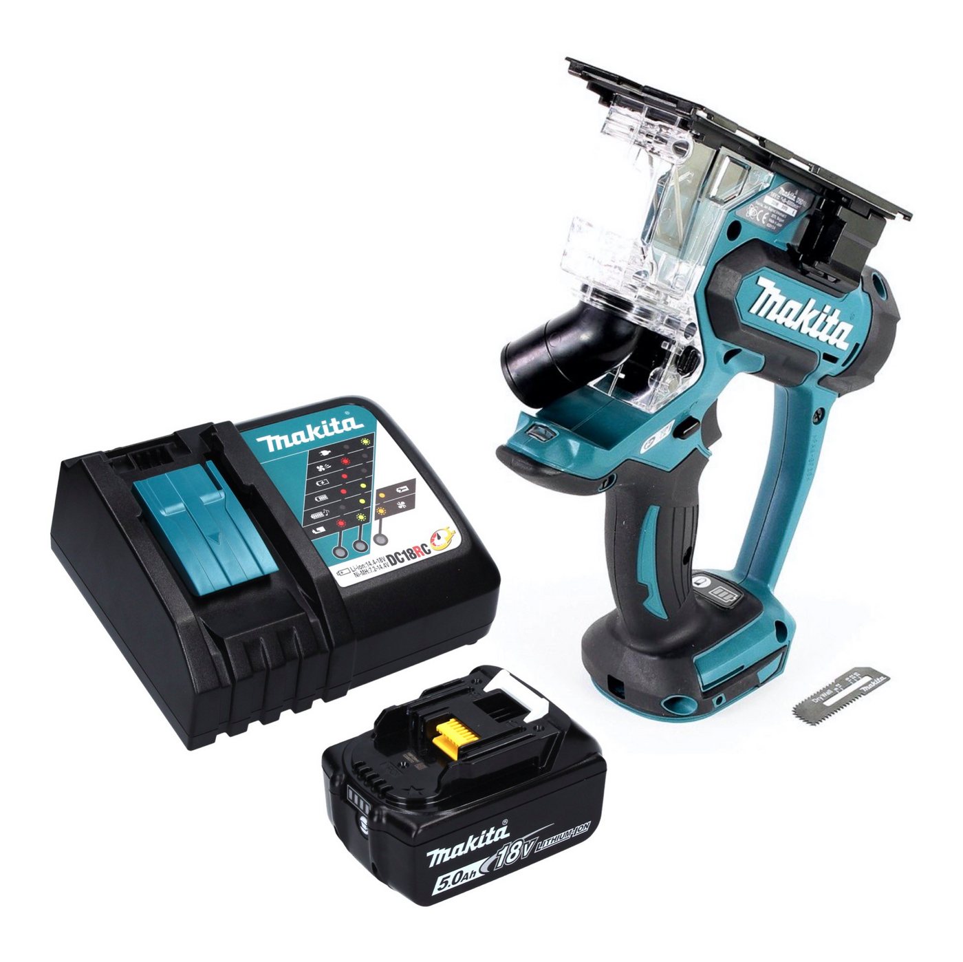 Thumbnail - Makita Stichsäge DSD 180 RT1 Akku Gipskartonsäge 18 V + 1x Akku 5,0 Ah + Ladegerät