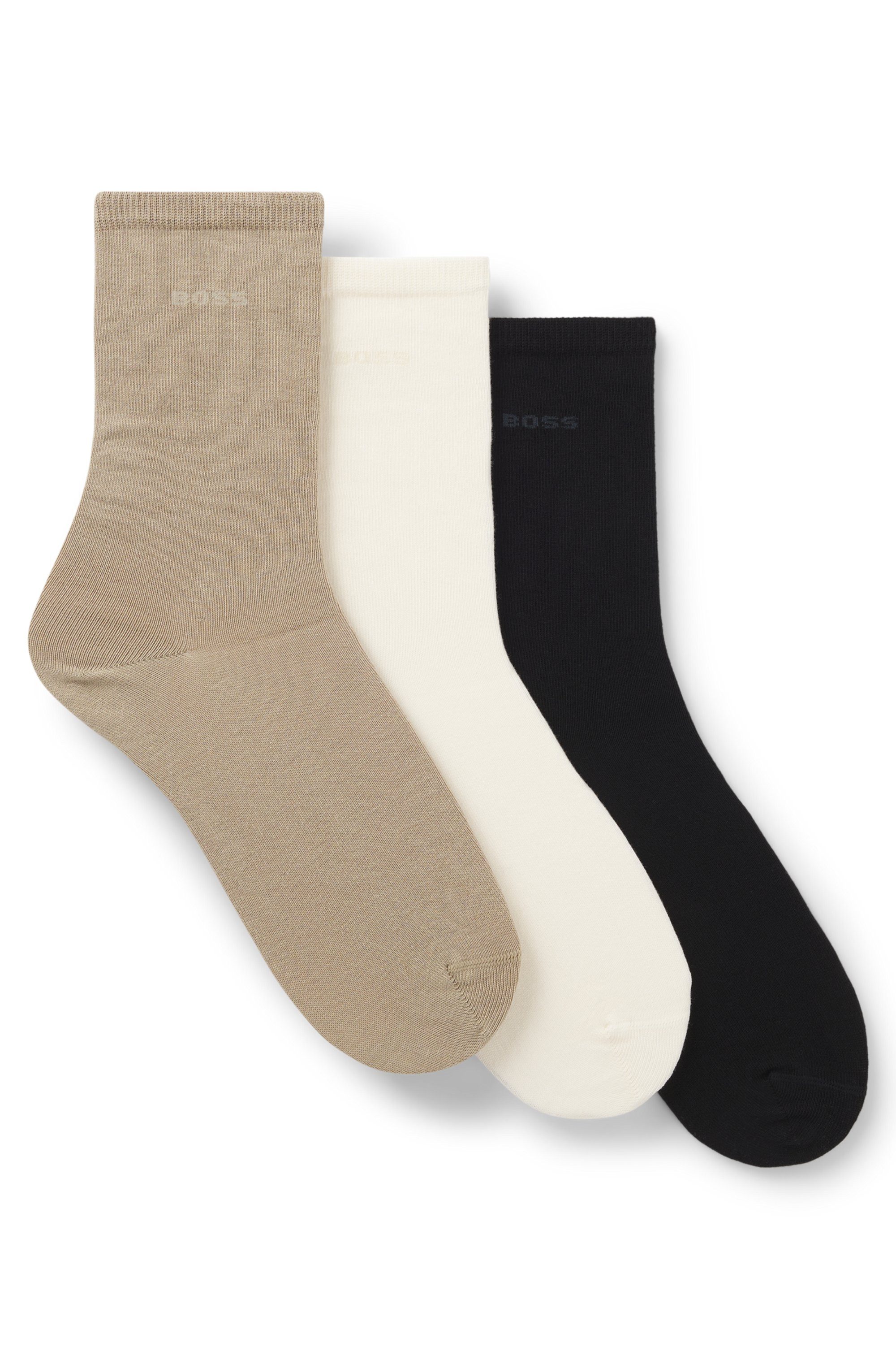 BOSS Freizeitsocken (3-Paar) mit Logoschriftzug