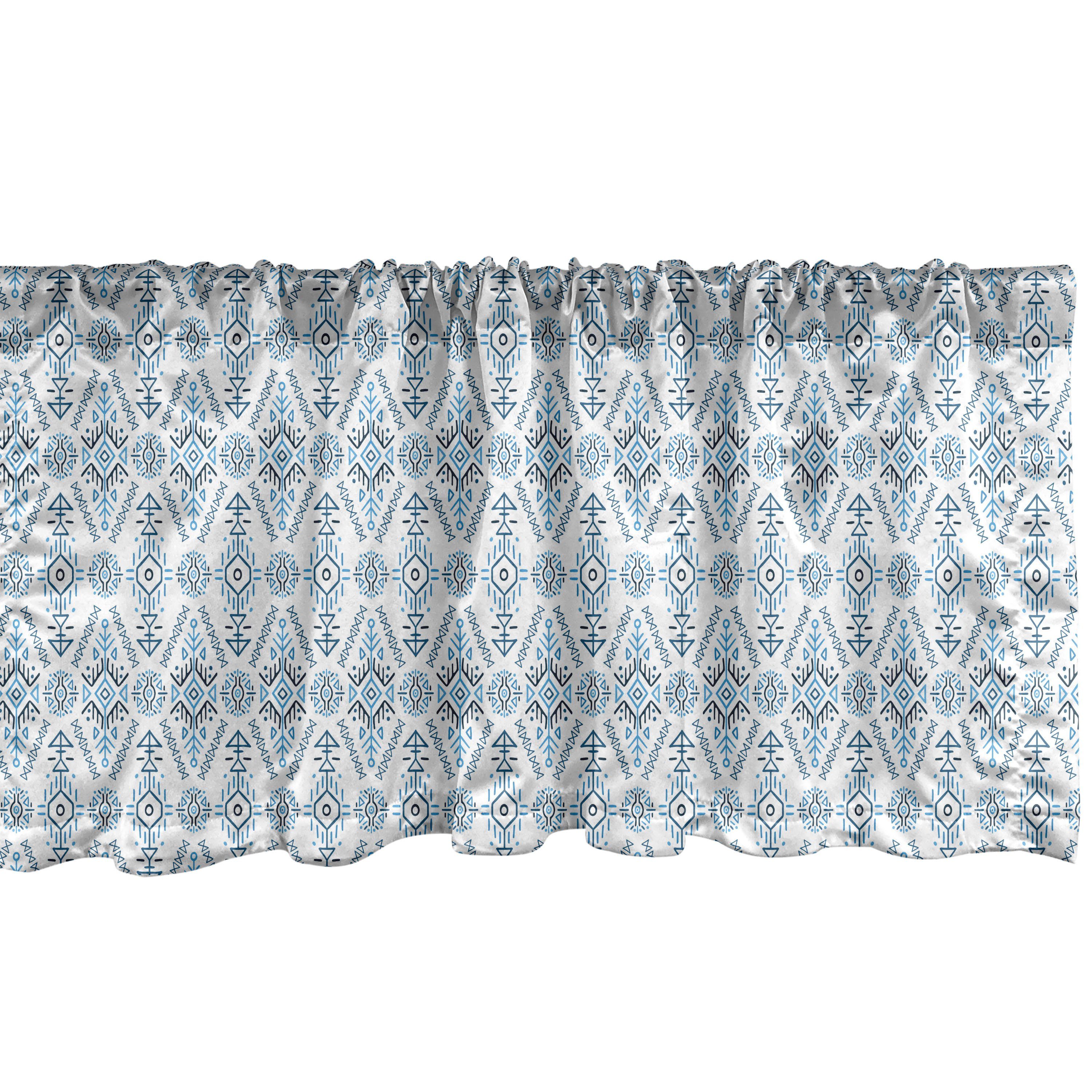 Scheibengardine Vorhang Volant für Küche Schlafzimmer Dekor mit Stangentasche, Abakuhaus, Microfaser, Pfeil Triangular Hexagonal Motive