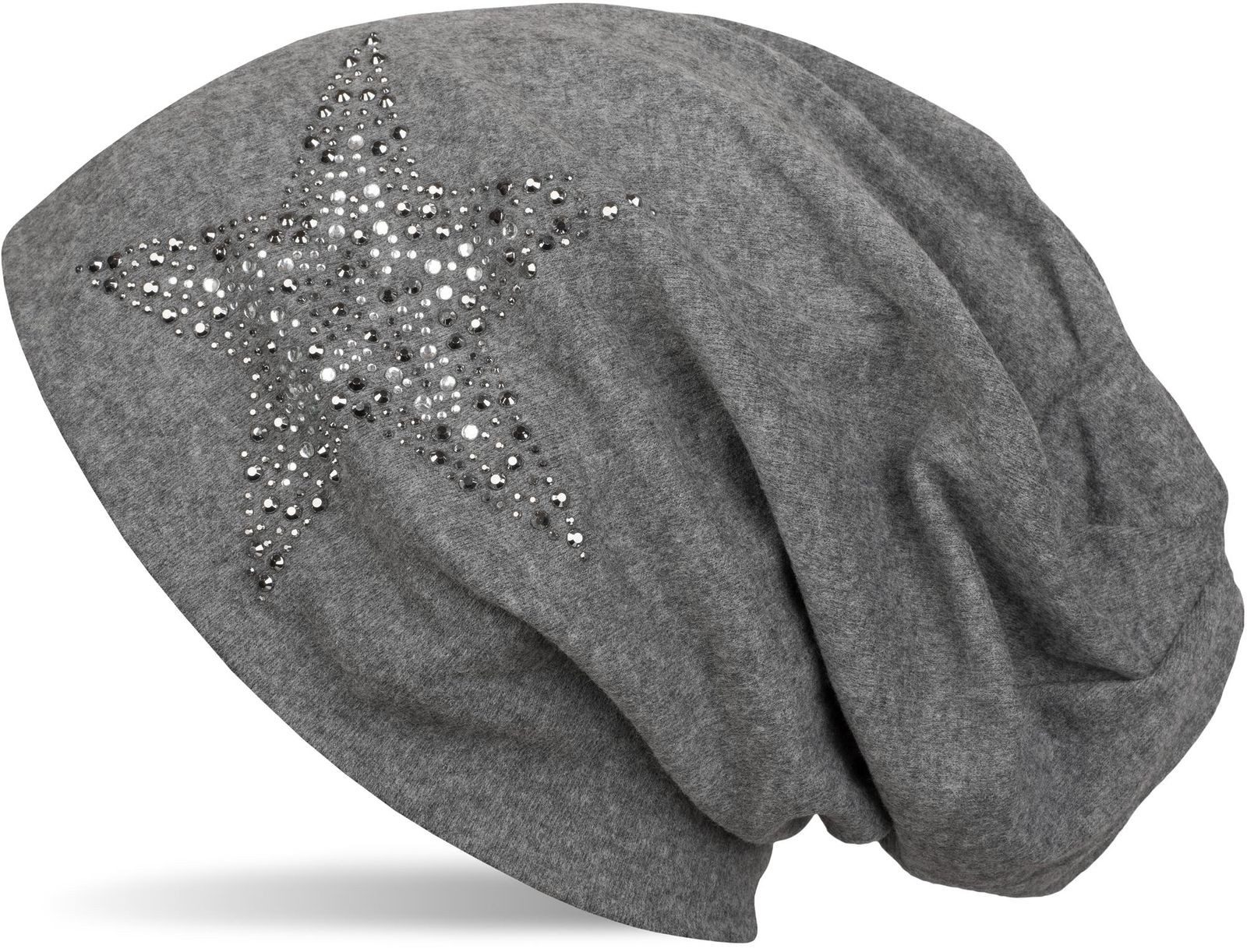 Beanie Beanie Mütze mit Strass Nieten Stern