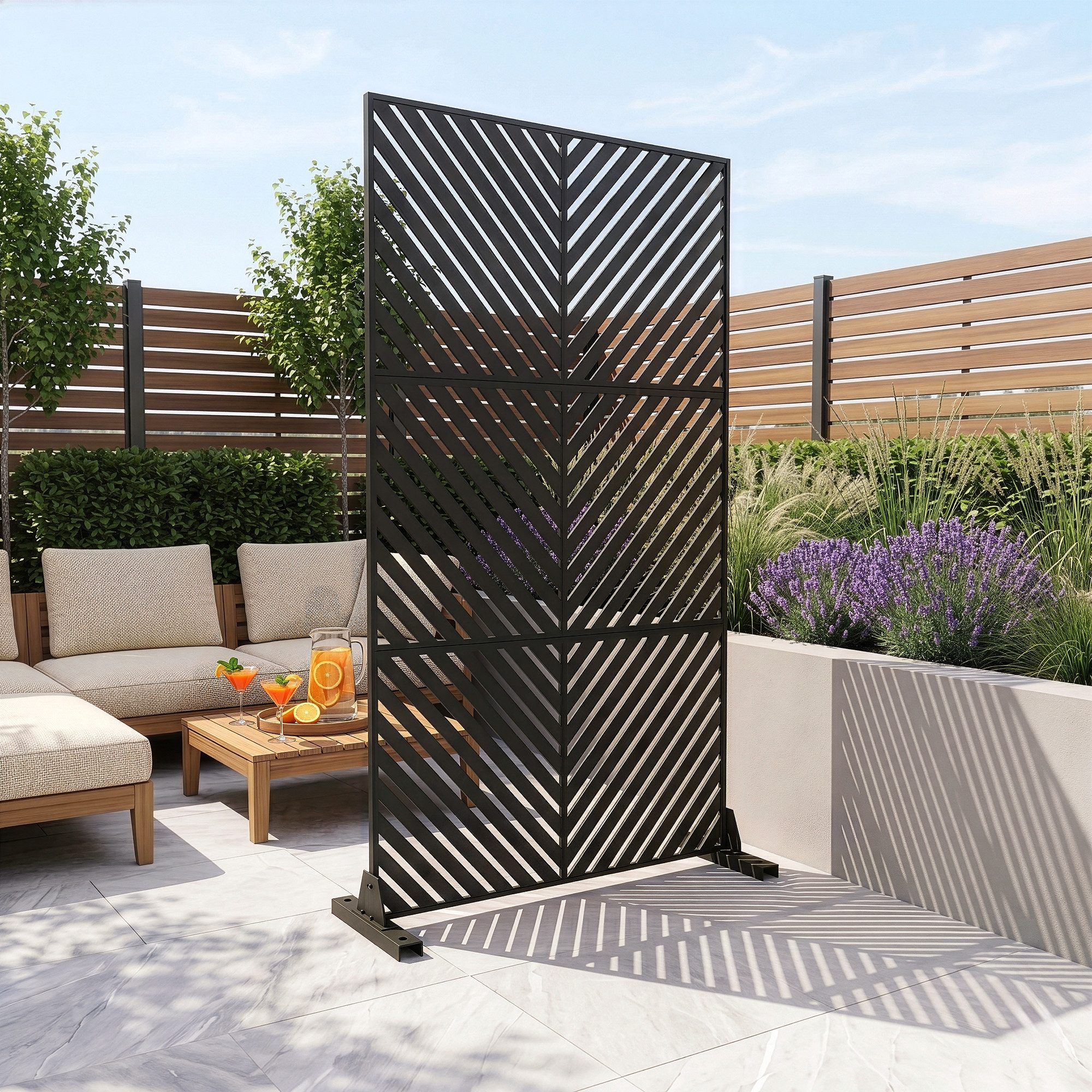 casa.pro Raumteiler, »Kekan« verzinkter Stahl 180 x 90 cm Schwarz