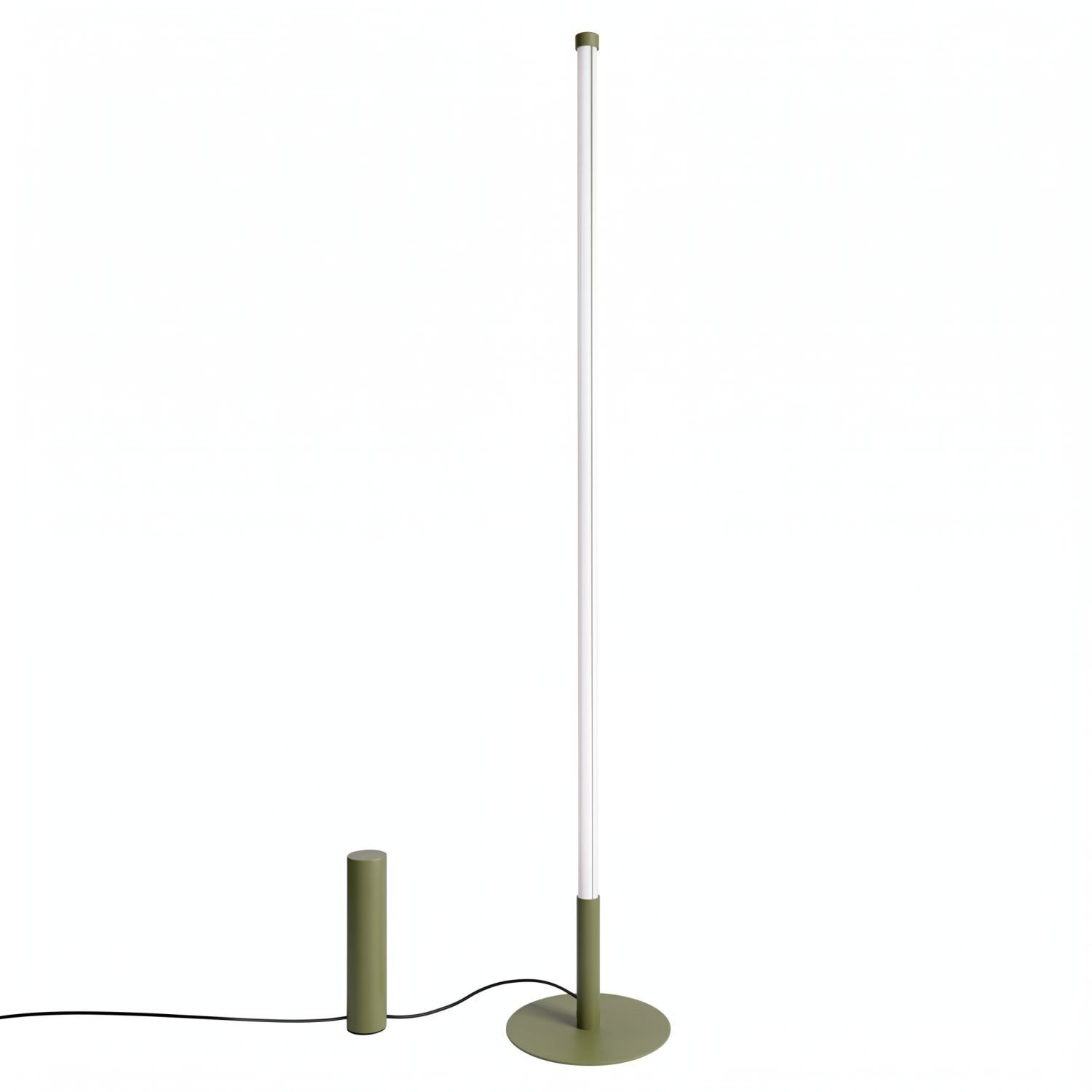 Licht-Erlebnisse Stehlampe ORSAY, LED fest integriert, Neutralweiß, Metall LED Dimmer 150 cm Olivgrün rund 4000 K 4710 lm Modern
