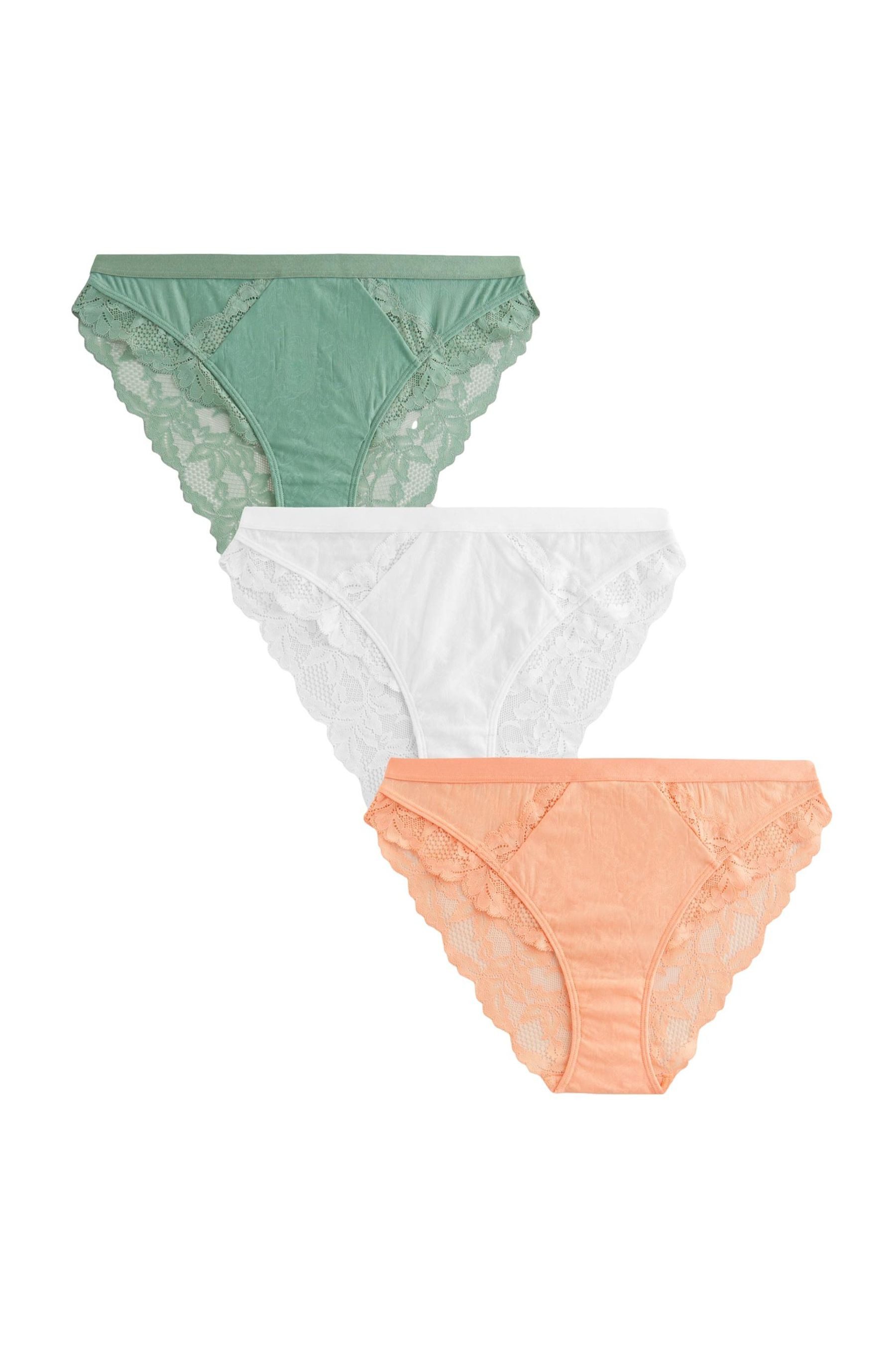 Slip 3er-Pack Slips mit Spitze und hohem Bein
