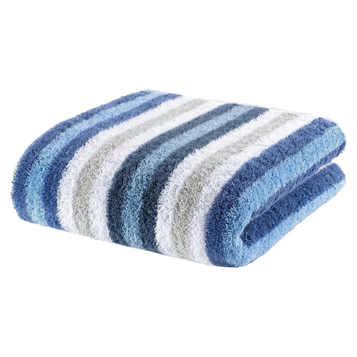 Cawö Duschtuch JUCKS, B 70 cm, L 140 cm, Nachtblau, Weiß, Grau, (1-St), 100 günstig online kaufen