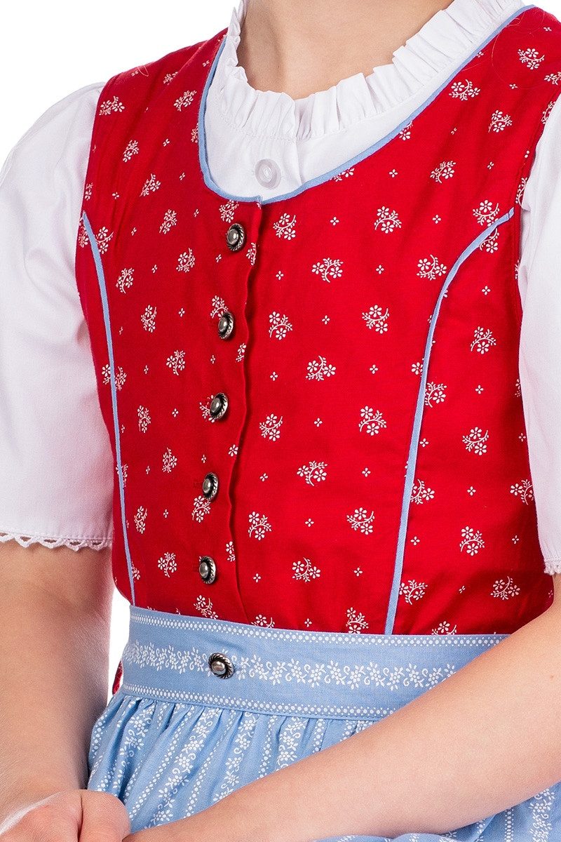 Isar-Trachten Dirndl Kinderdirndl 3tlg. - FLOWER - rot