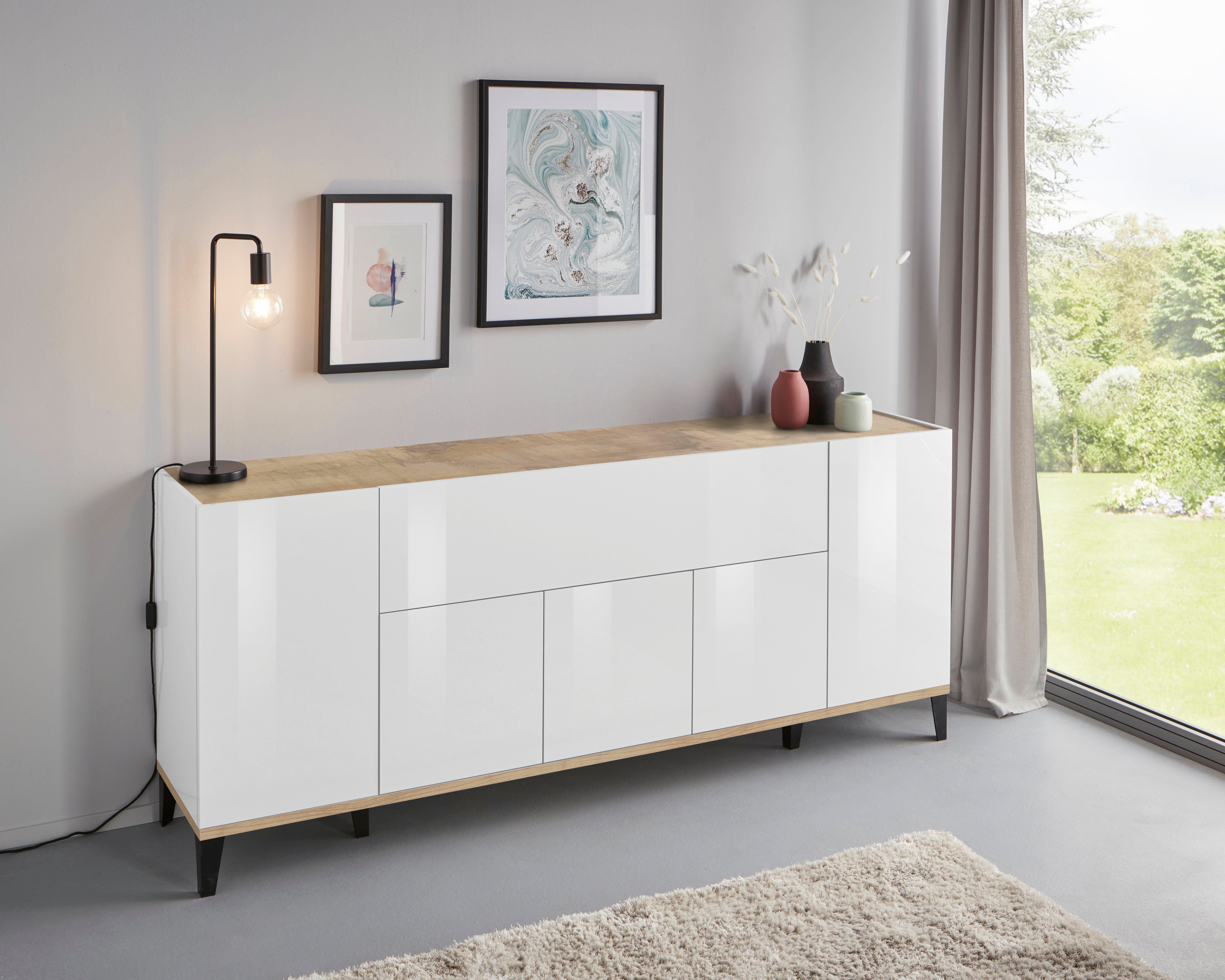 Home affaire Sideboard Sunrise, Kommode mit 5 Türen und 1 Klapptür, Breite günstig online kaufen