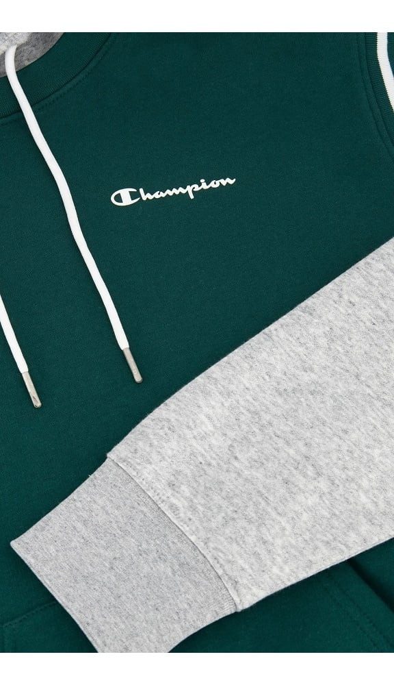 Champion Kapuzenpullover (Baumwoll-Hoodie) kontrastfarben mit kleinem Logo grün Herren