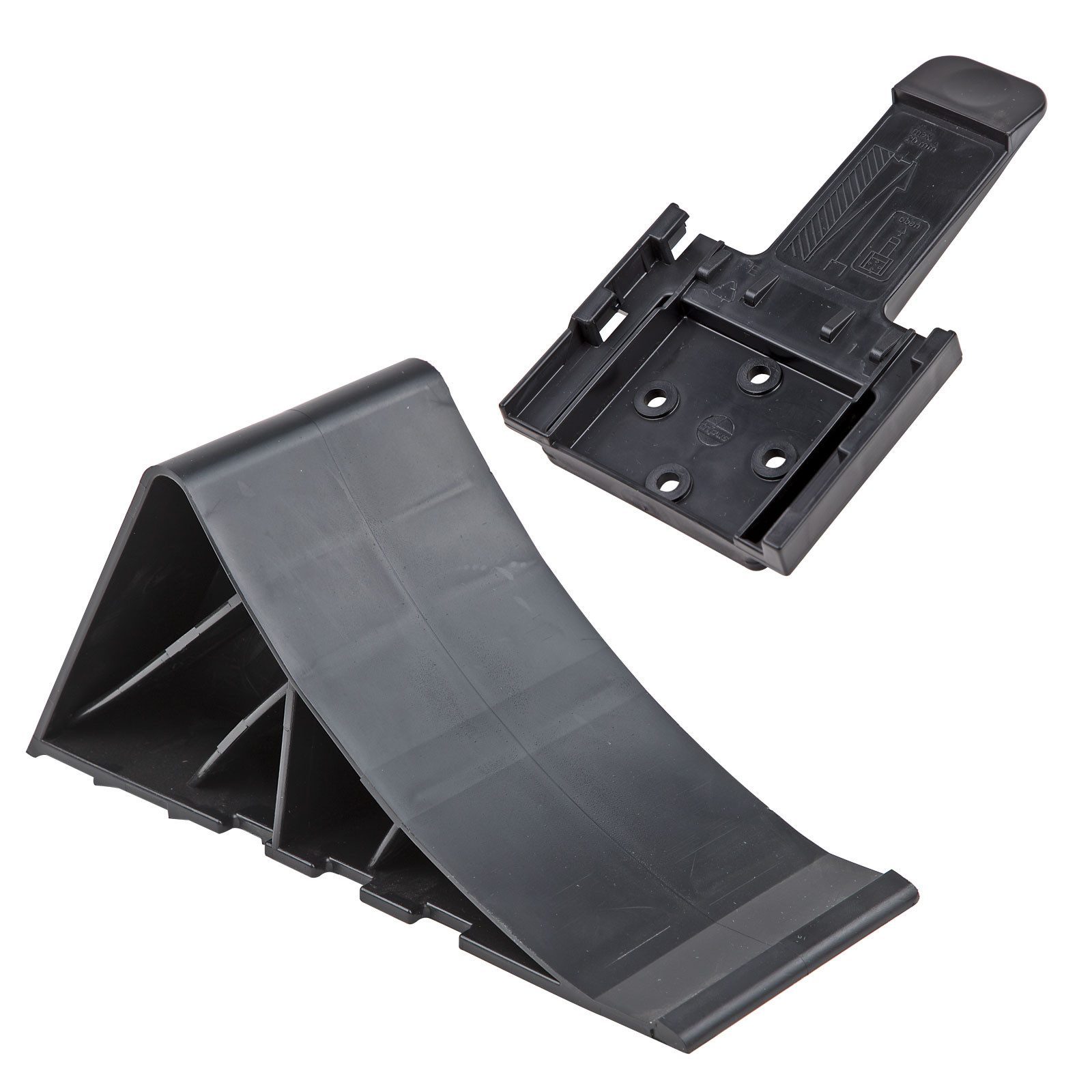 DEMA Anhänger-Stützrad PVC-Unterlegkeil schwarz mit Halter (1 St)