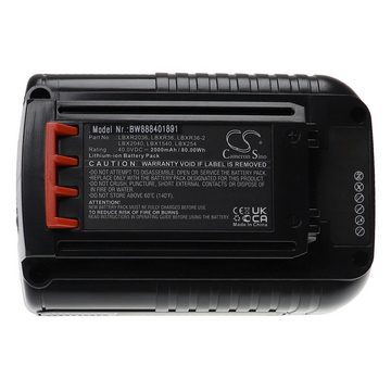 vhbw Ersatz für Black & Decker LBXR36-2, LBXR36, LBXR2036, LBX36 für Akku Li-Ion 2000 mAh (40 V)