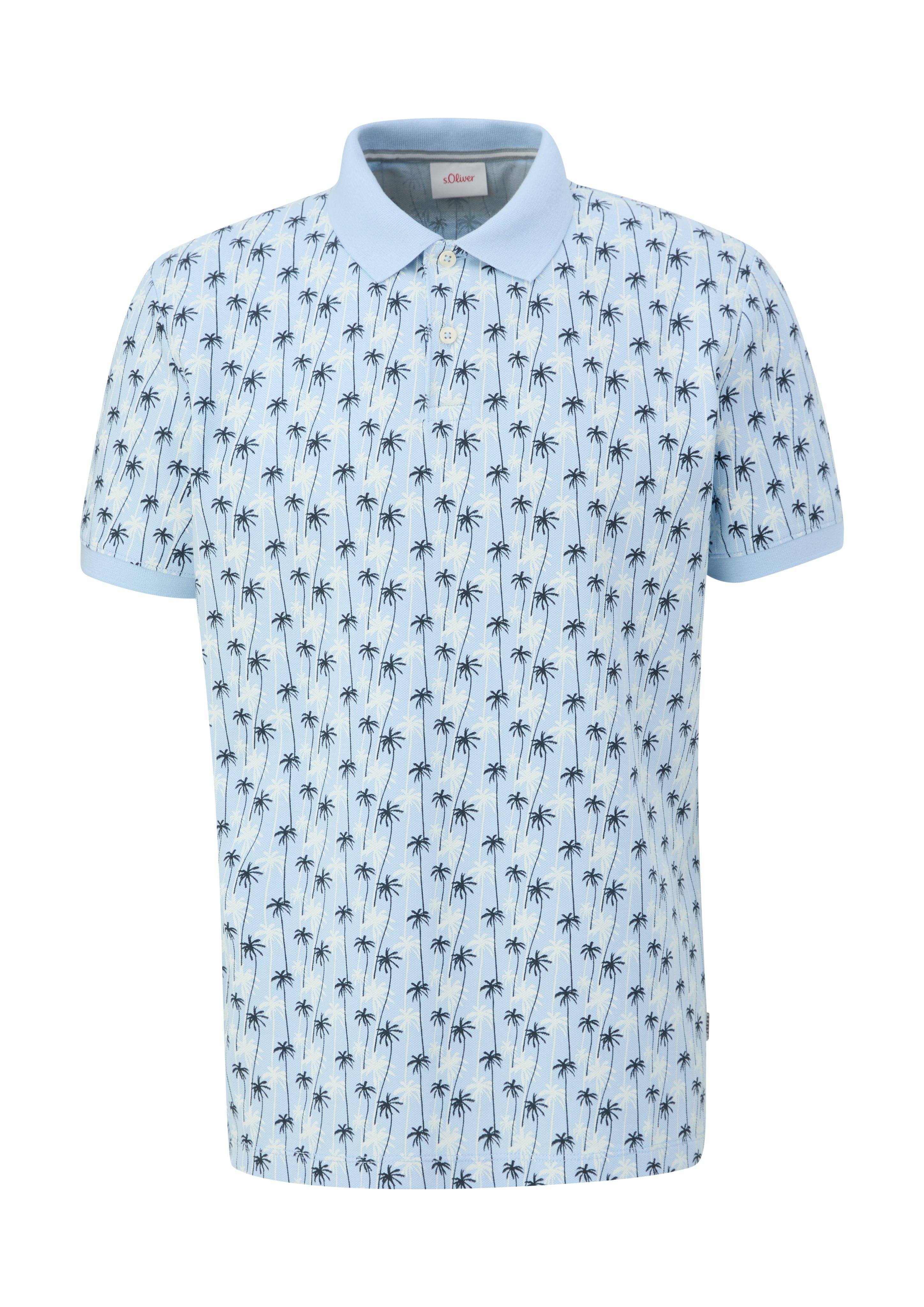 hellblau Kurzarmshirt aus Baumwolle s.Oliver reiner Poloshirt