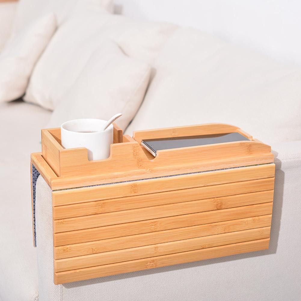 GarveeMore Küchenorganizer-Set Sofa Arm Tablett, Holz Sofa Armlehne Tablett günstig online kaufen