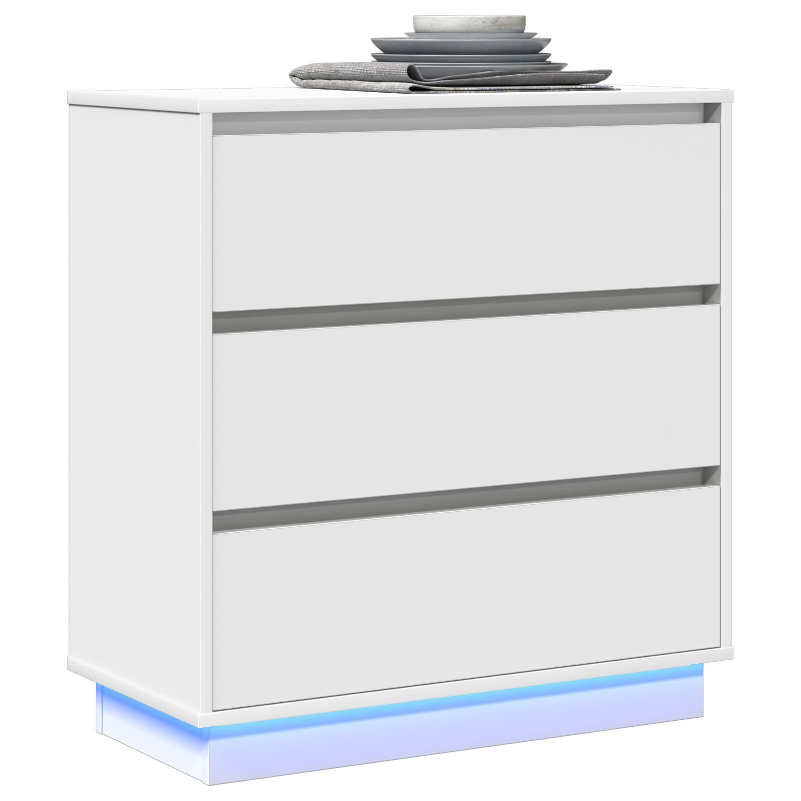 vidaXL Nachttisch LED Nachttisch Weiß 71x34,5x75 günstig online kaufen
