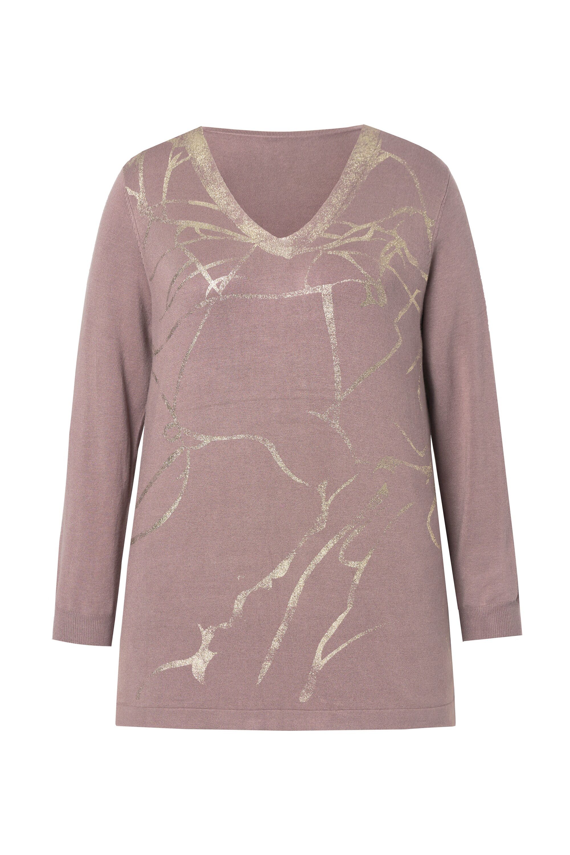MIAMODA Strickpullover Pullover A-Linie Metallic-Marmormuster günstig online kaufen