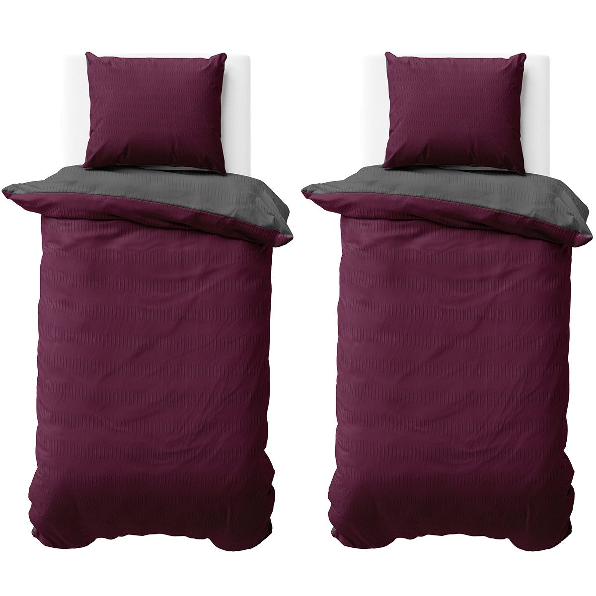 Visaggio Bettwäsche Wendebettwäsche Allergiker geeignet, Seersucker, 4 teil günstig online kaufen