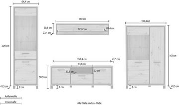 FORTE Wohnwand, (Set, 4-St)