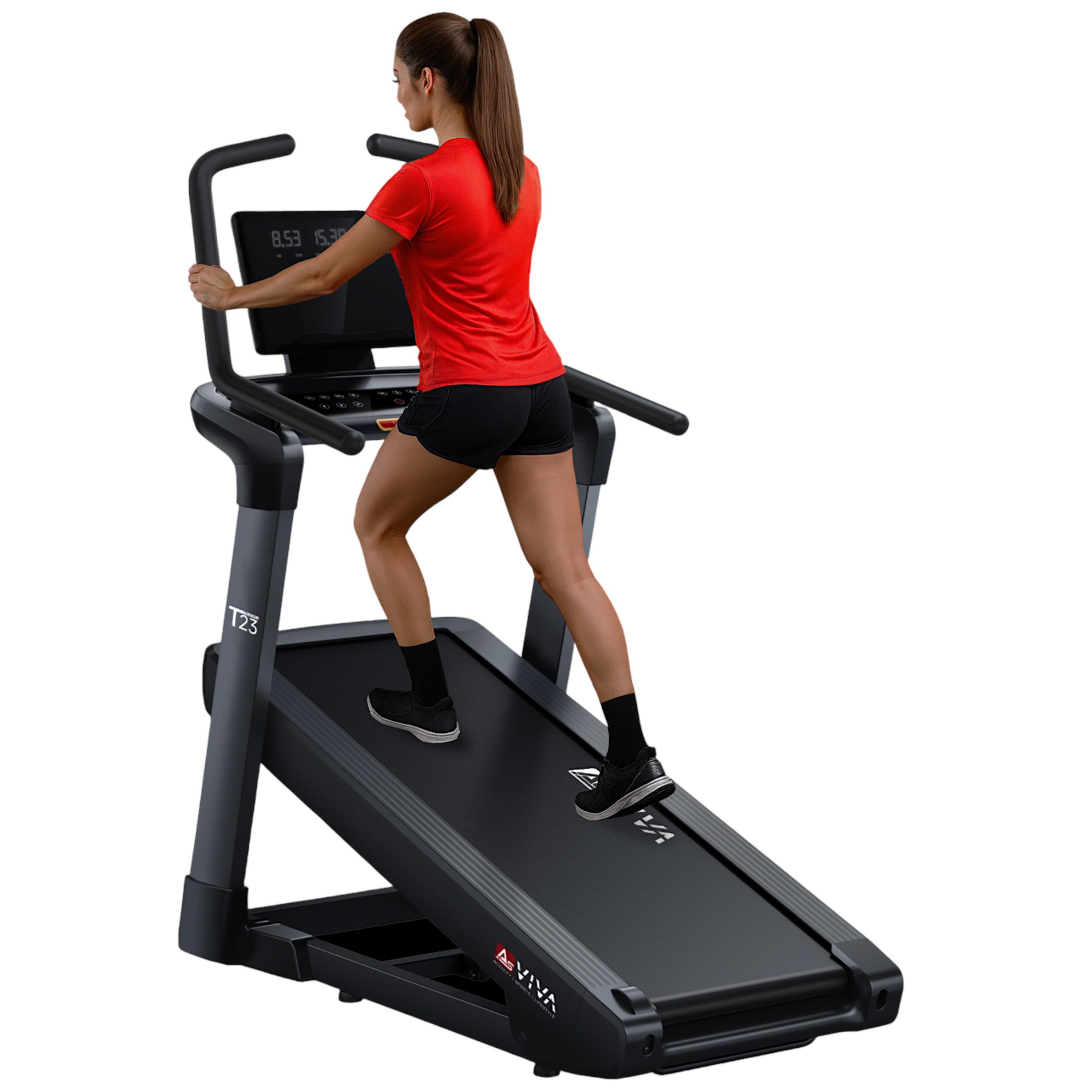 AsVIVA Laufband T23 Pro Climb, bis 42 % Steigung, 7 PS Motor, 18,8 km/h, USB, Bluetooth