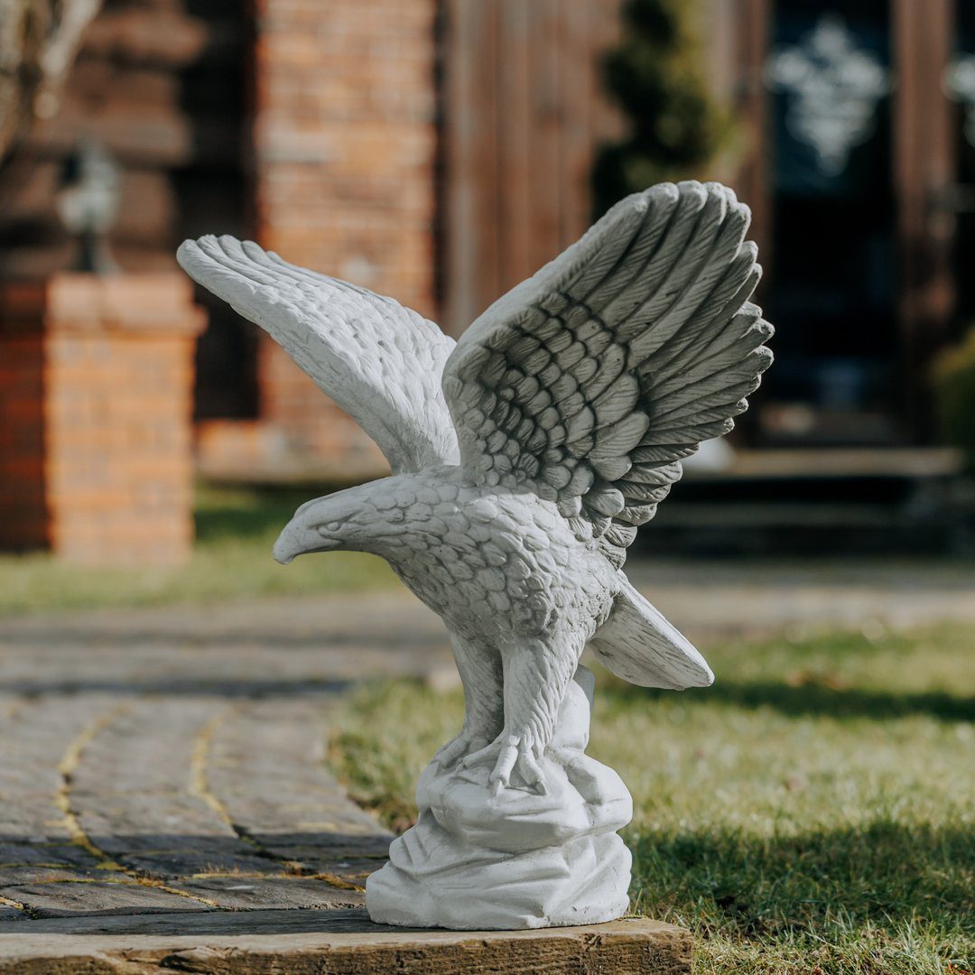 gartendekoparadies.de Gartenfigur Adler rechts, Steinfigur, H. 55 cm, 25 kg, Frostsicher