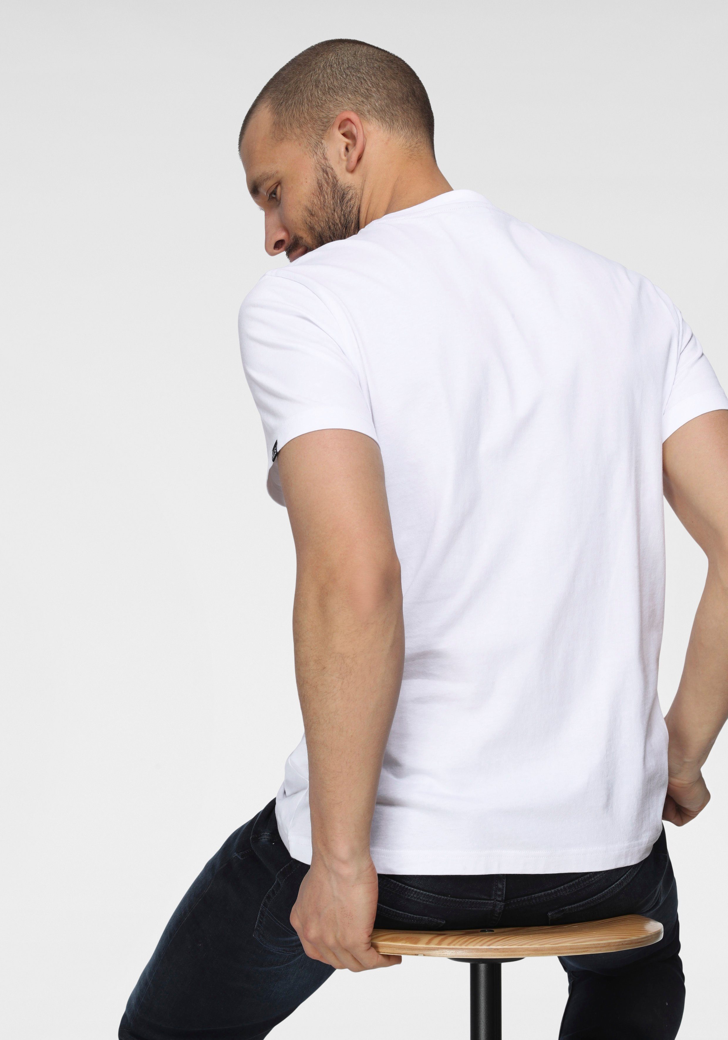 H.I.S Rundhalsshirt (Packung, 2er-Pack) schmal geschnitten, bedrucktes Design, Rundhals, aus Baumwolle