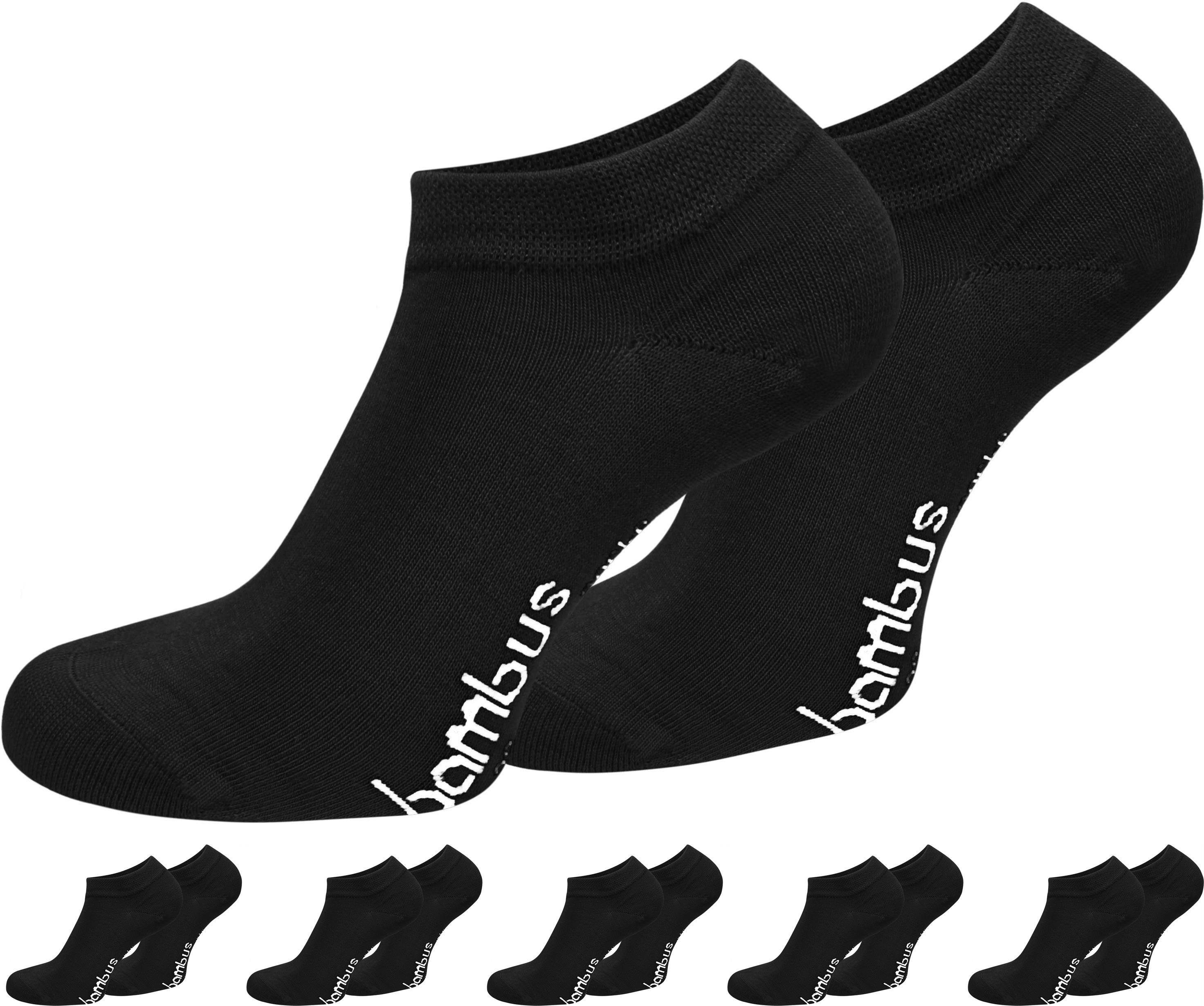 normani Sneakersocken 6 Paar Bambus-Gesundheitssocken Sneakers (6er-Set, 6 Paar) seidenweich durch Viskose Schwarz