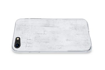 MuchoWow Handyhülle Beton - Weiß - Grau, Handyhülle Apple iPhone 8, Smartphone-Bumper, Print, Handy Schutzhülle