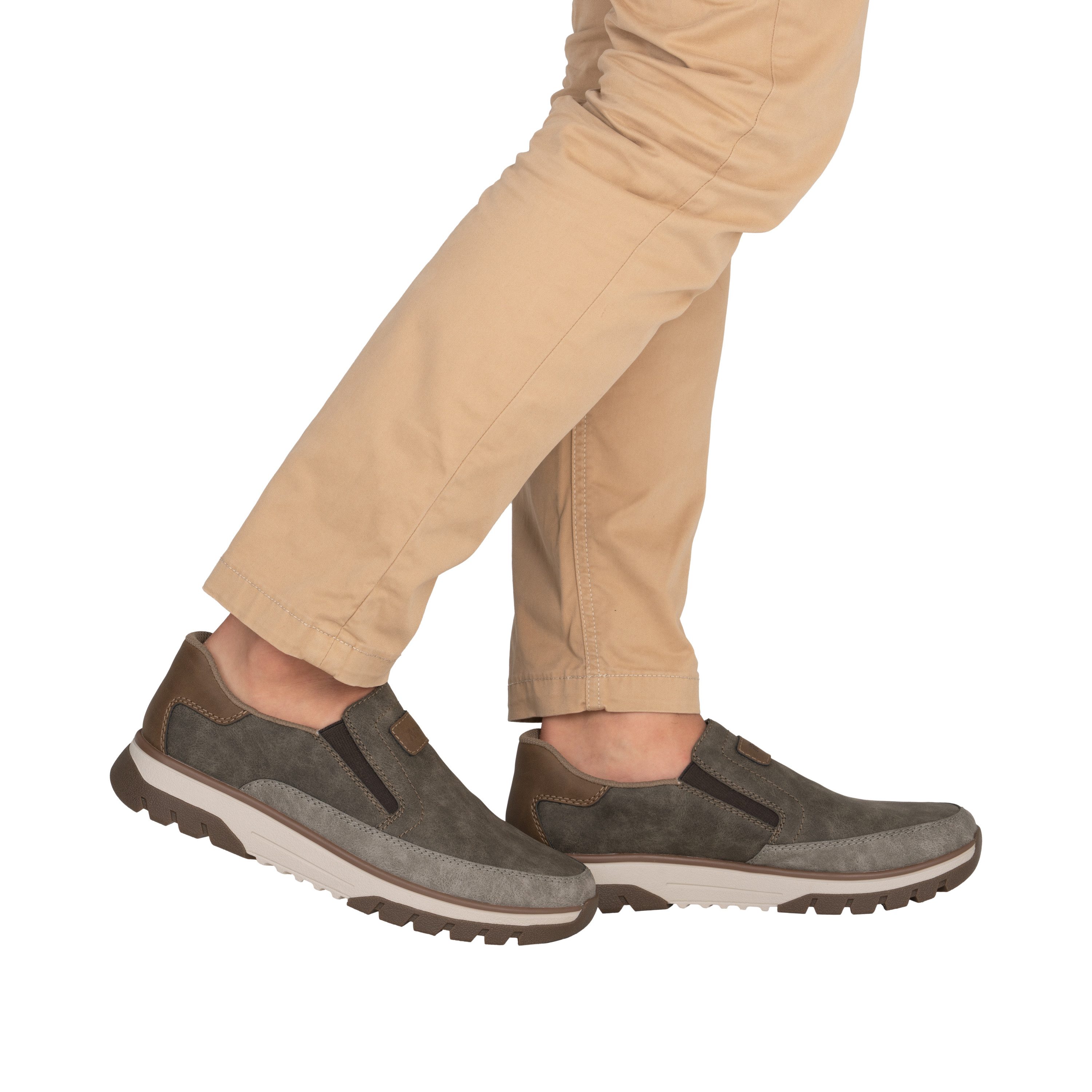 Rieker Slip-On Sneaker Slipper, Halbschuh, Freizeitsneaker mit Kontrastbesatz