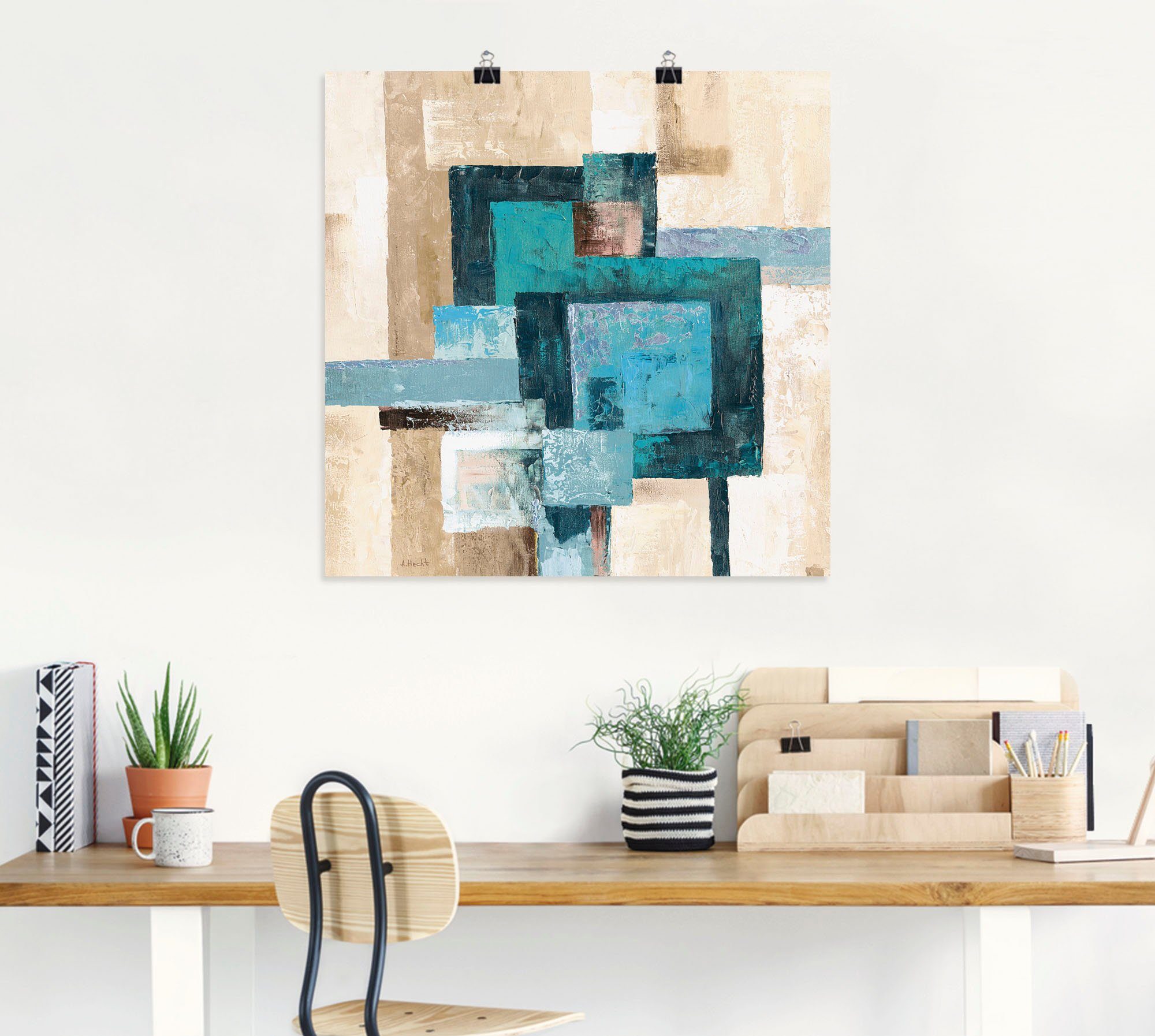 Artland Wandbild Abstrakte Karos, Muster (1 St), als Leinwandbild, Poster in verschied. Größen