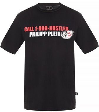 PHILIPP PLEIN T-Shirt Philipp Plein Platinium Cut CALL HUSTLER Logo Shirt Round Neck T-Shirt