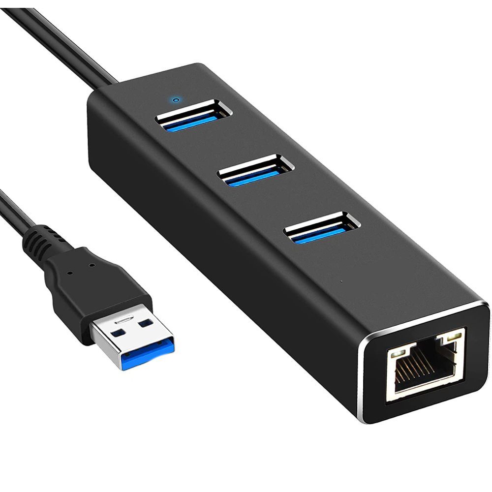GelldG Laptop-Dockingstation »USB LAN Adapter, Aluminium USB Hub mit 3 USB  3.0 Ports und RJ45 Gigabit Ethernet Netzwerkadapter, USB Ethernet Adapter  mit USB C Adapter«