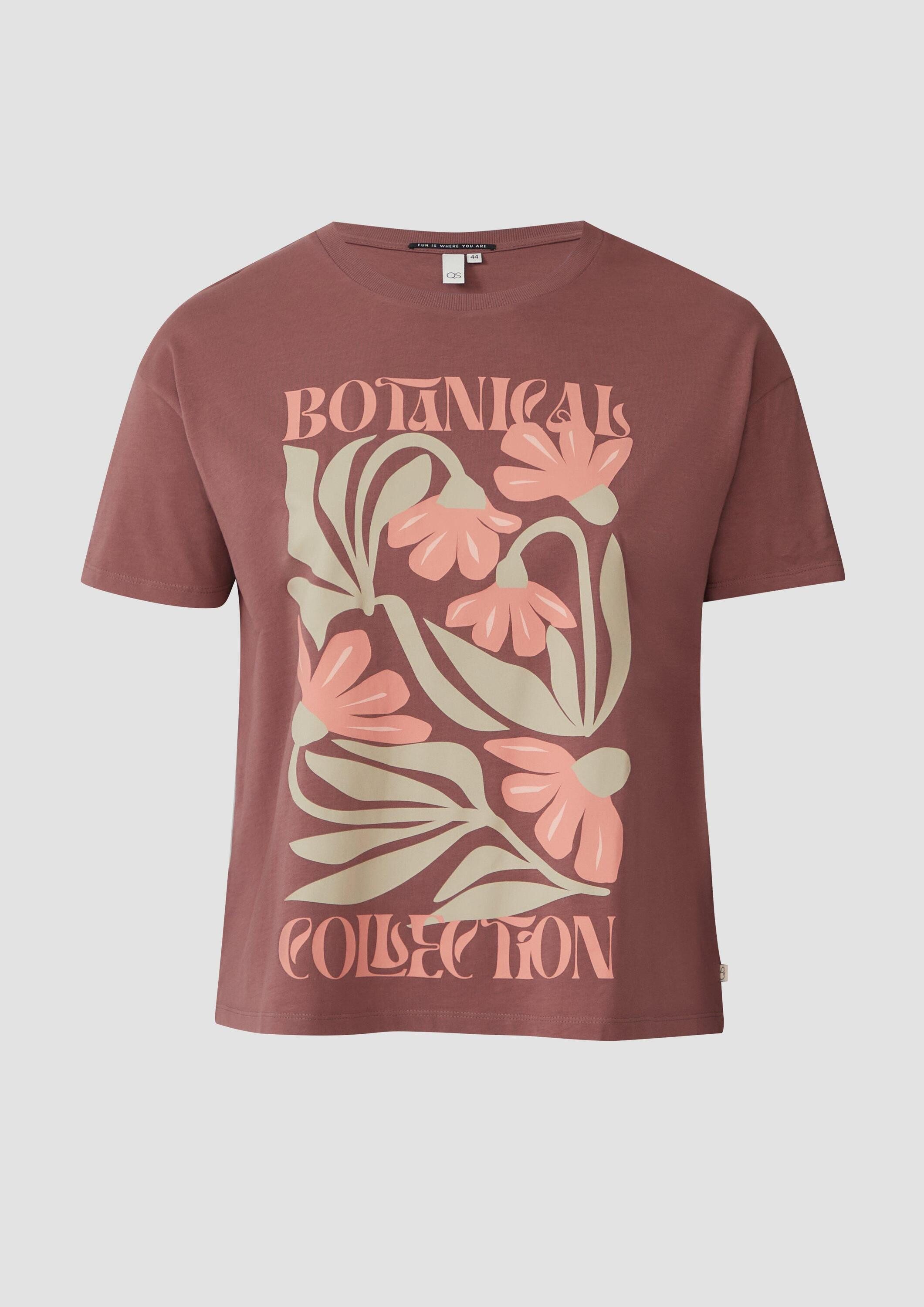 QS Kurzarmshirt T-Shirt T-Shirt mit Frontprint